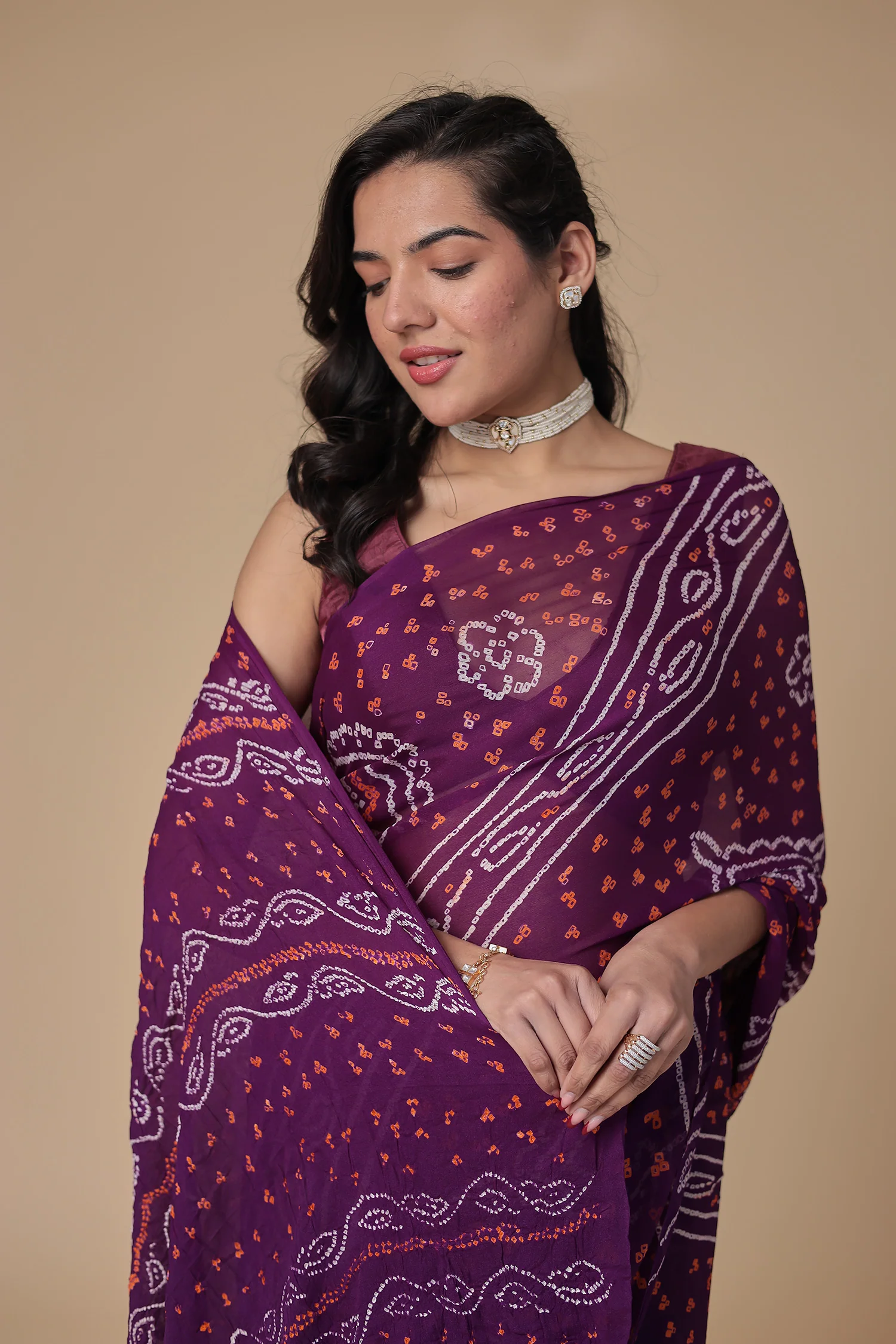 Timeless Bandhej Georgette Saree - Image 30