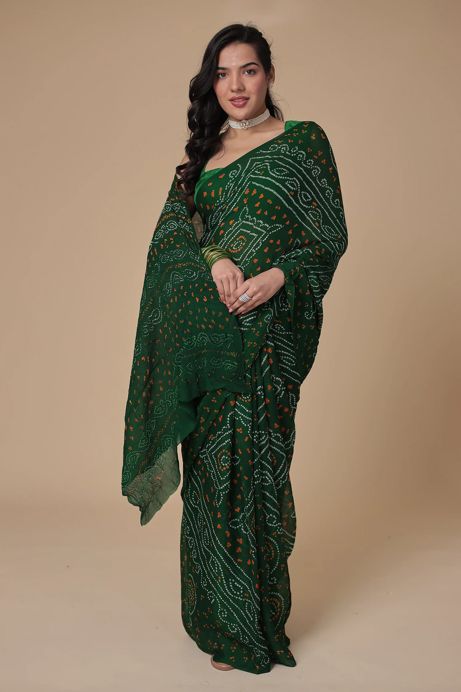 Timeless Bandhej Georgette Saree - Image 50