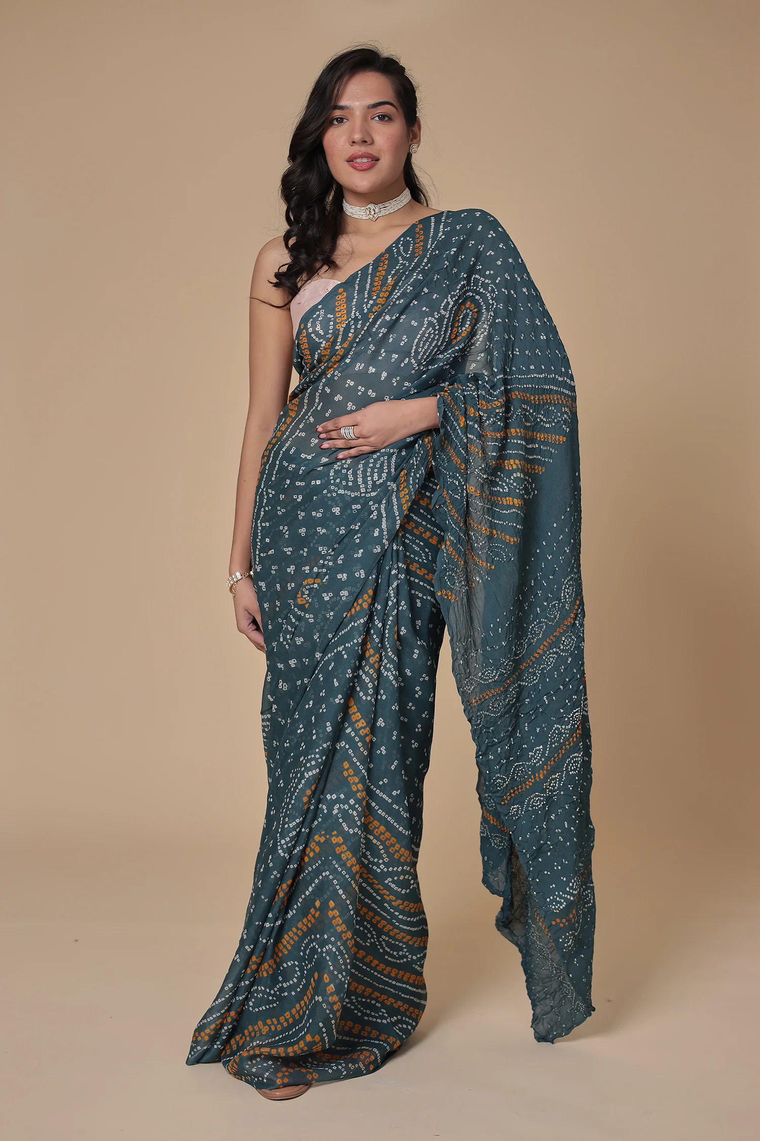 Timeless Bandhej Georgette Saree - Image 57