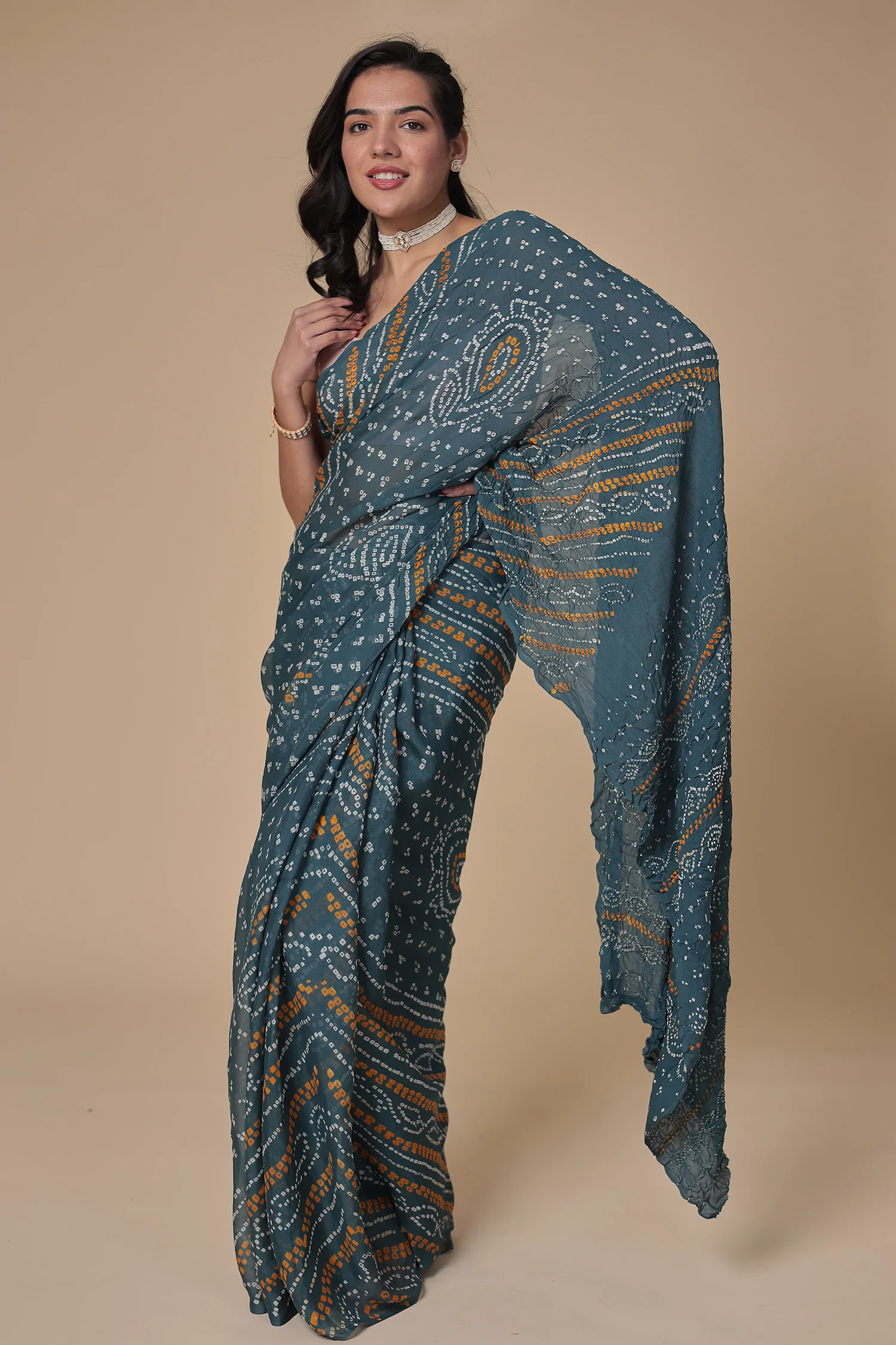 Timeless Bandhej Georgette Saree - Image 61