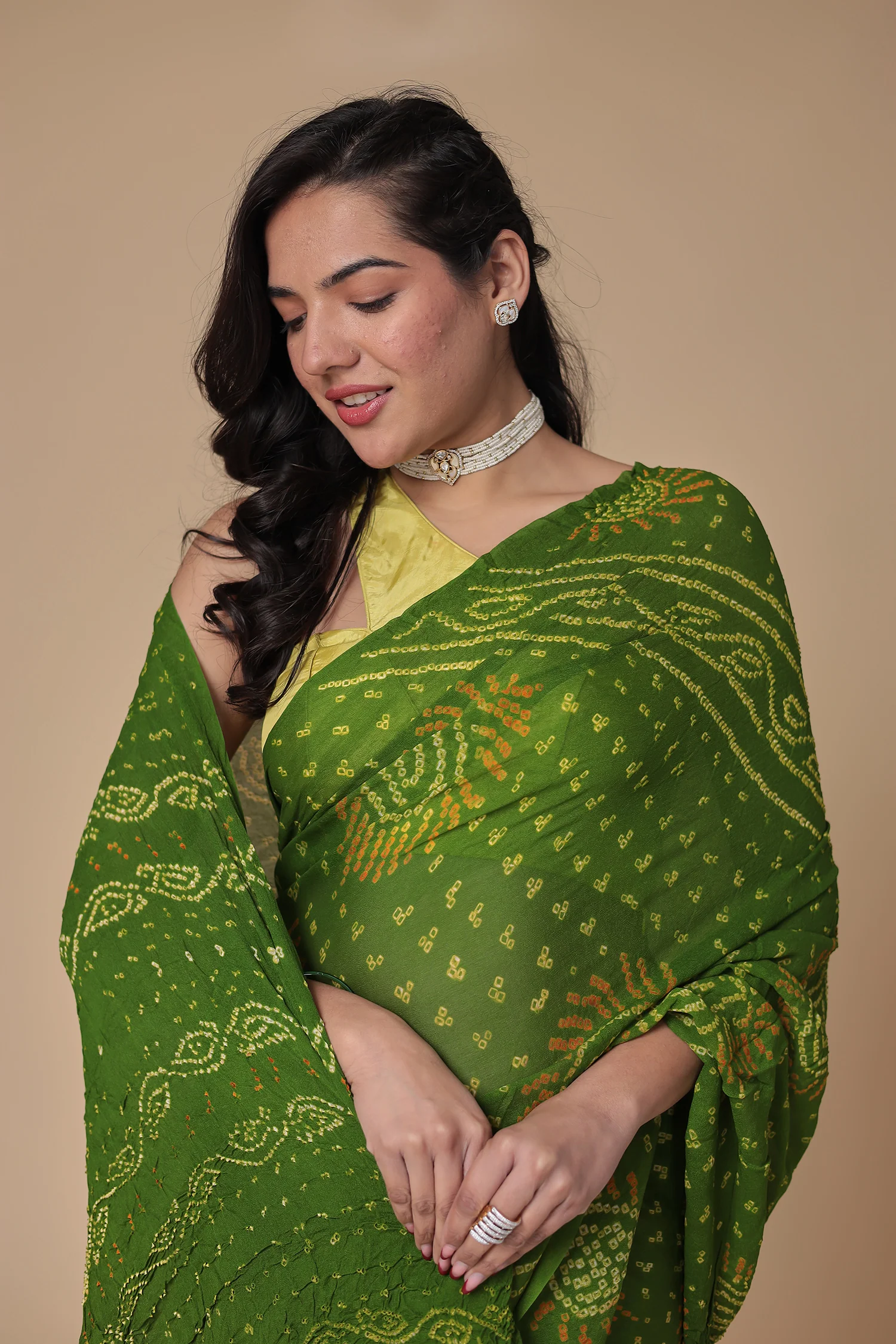 Timeless Bandhej Georgette Saree - Image 9