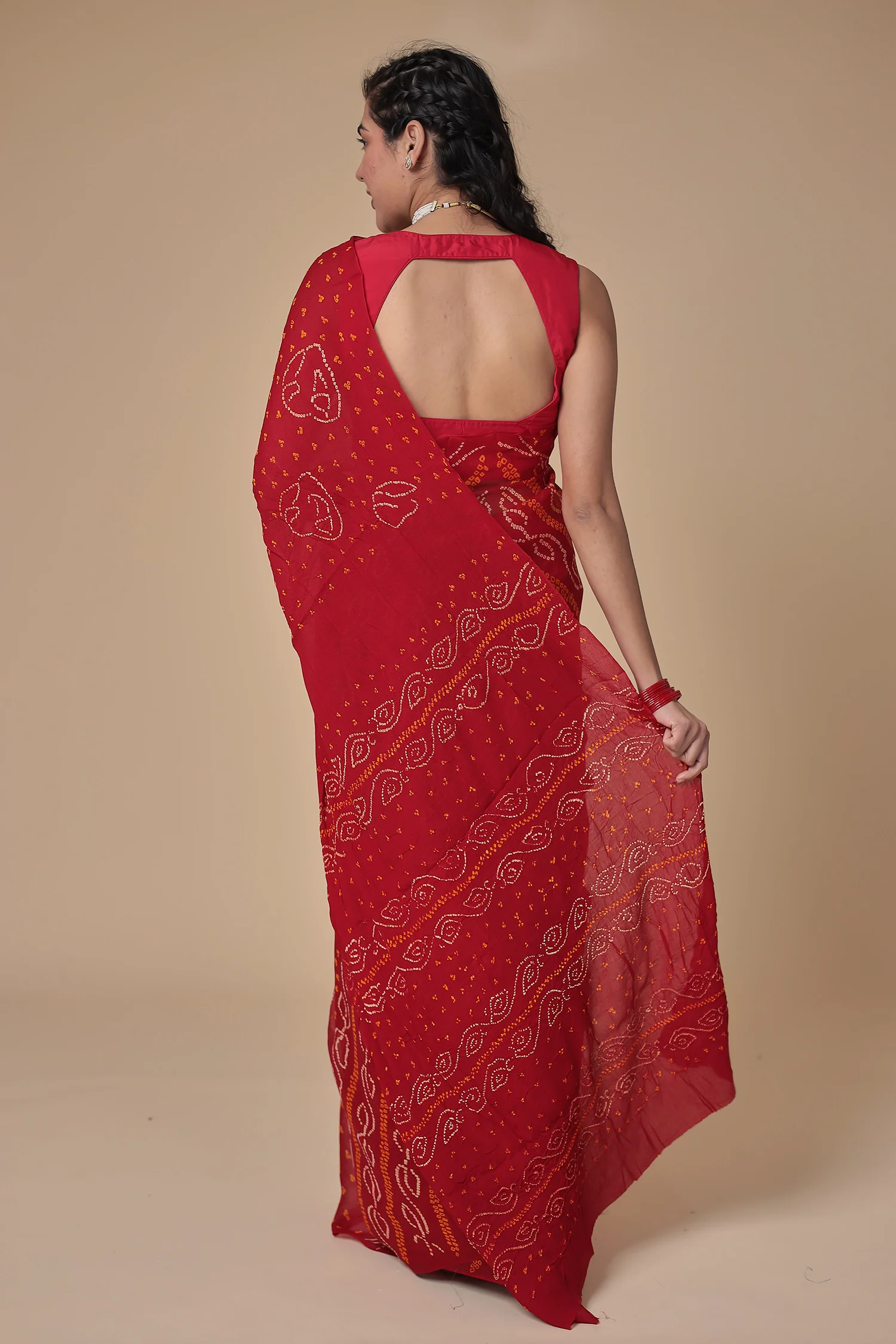 Timeless Bandhej Georgette Saree - Image 34