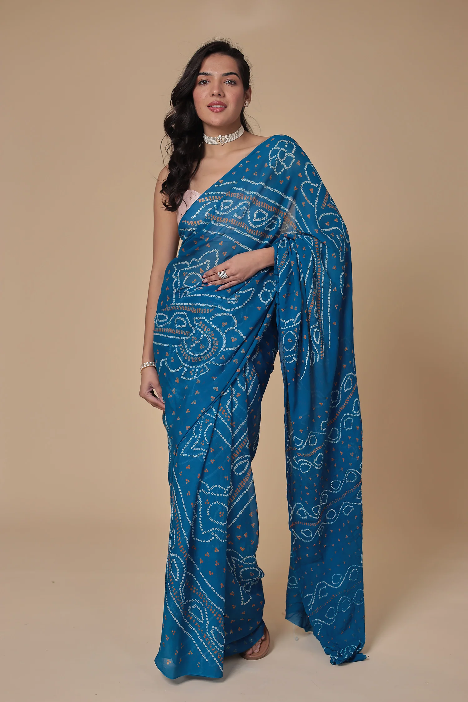 Timeless Bandhej Georgette Saree - Image 61