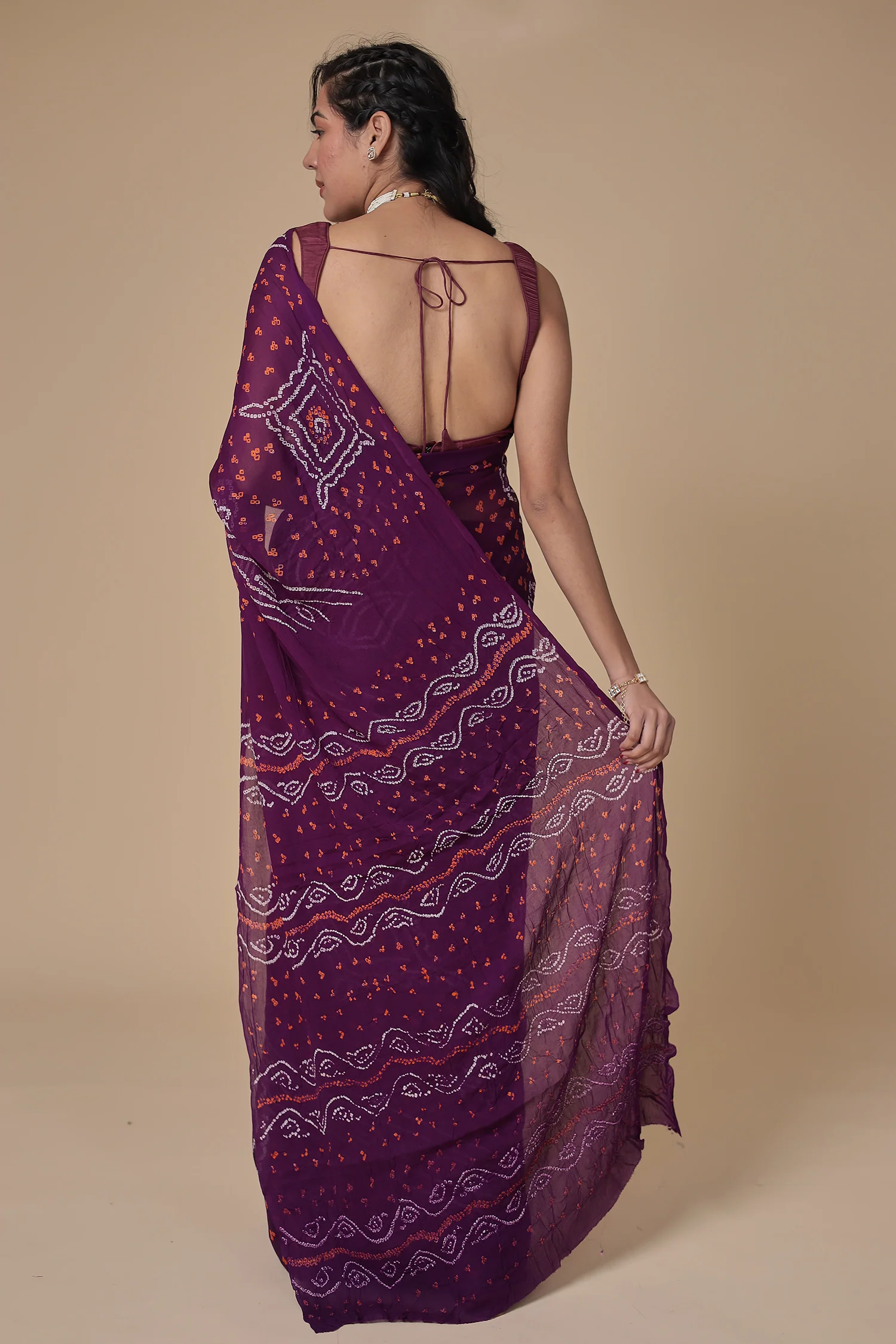 Timeless Bandhej Georgette Saree - Image 20