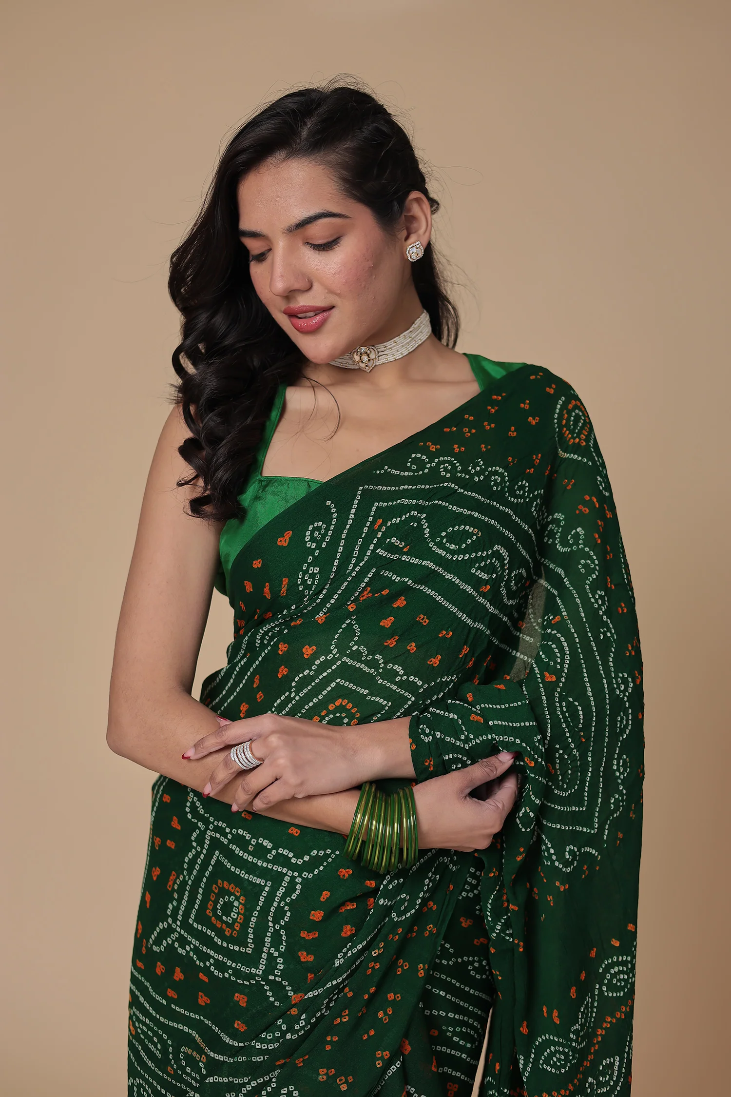Timeless Bandhej Georgette Saree - Image 37