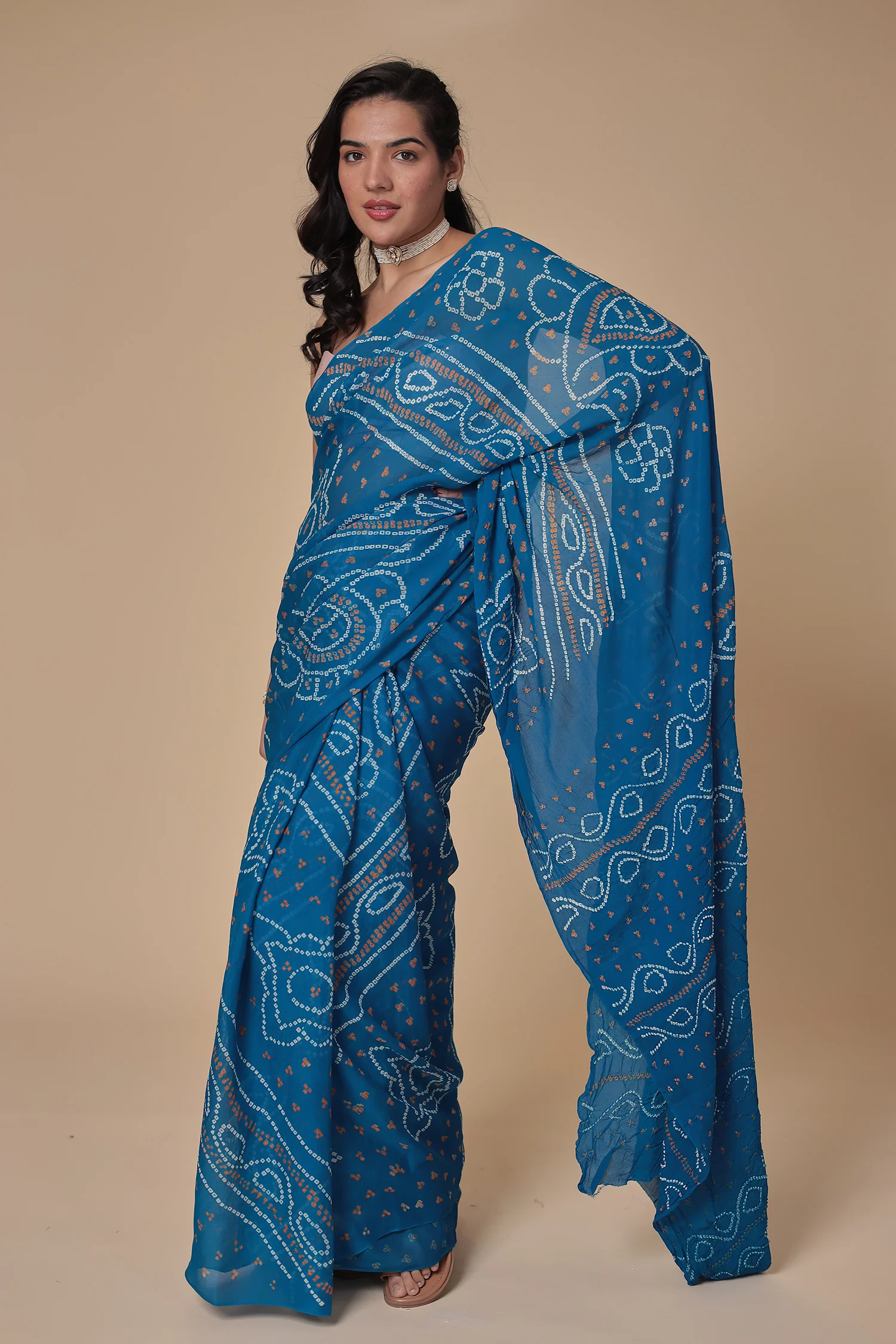 Timeless Bandhej Georgette Saree - Image 54