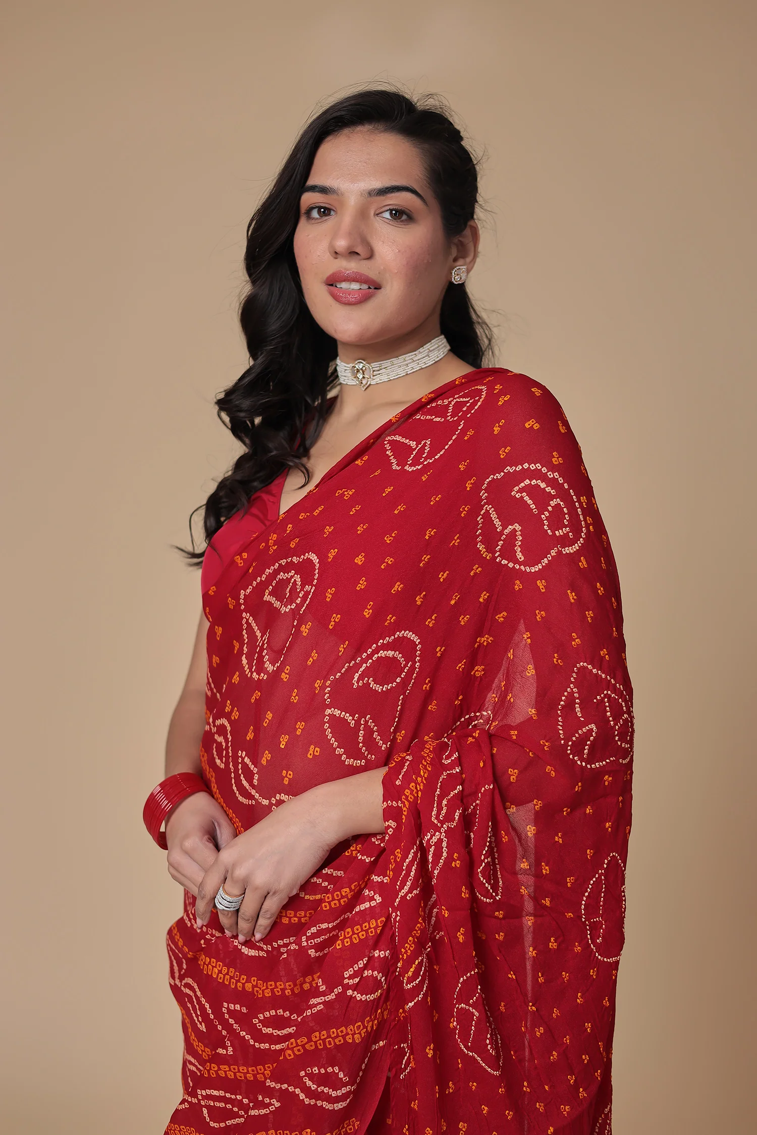 Timeless Bandhej Georgette Saree - Image 9