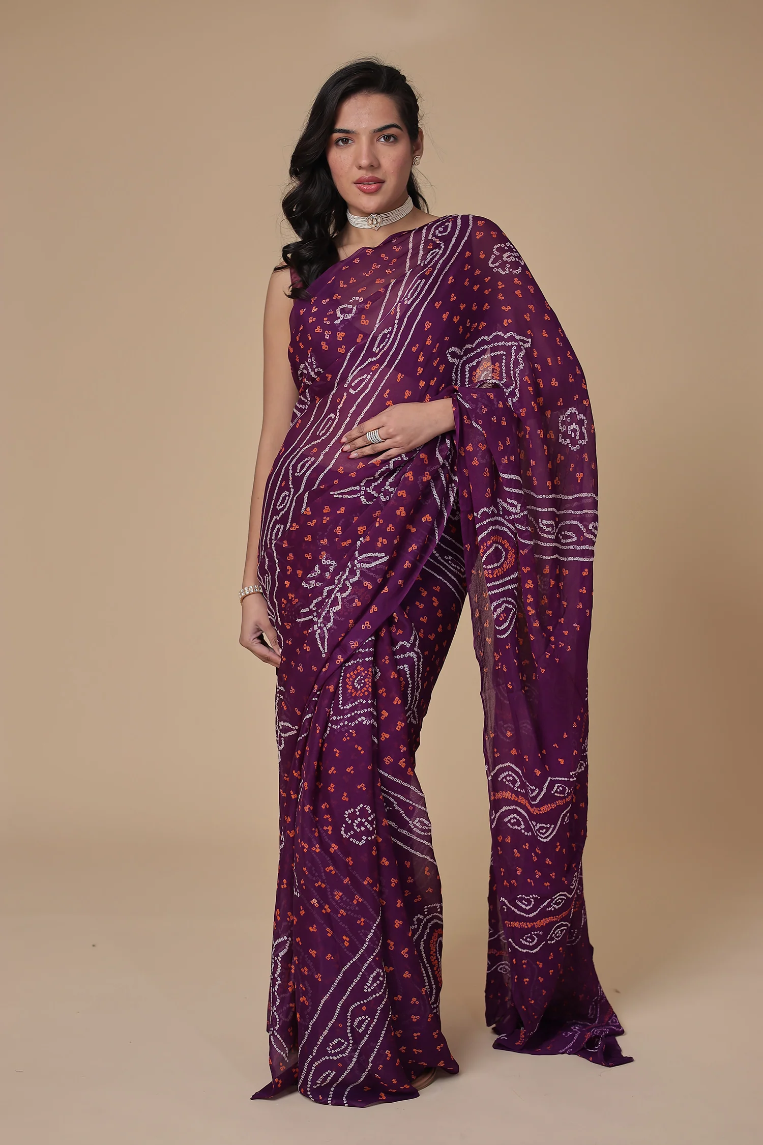 Timeless Bandhej Georgette Saree - Image 64