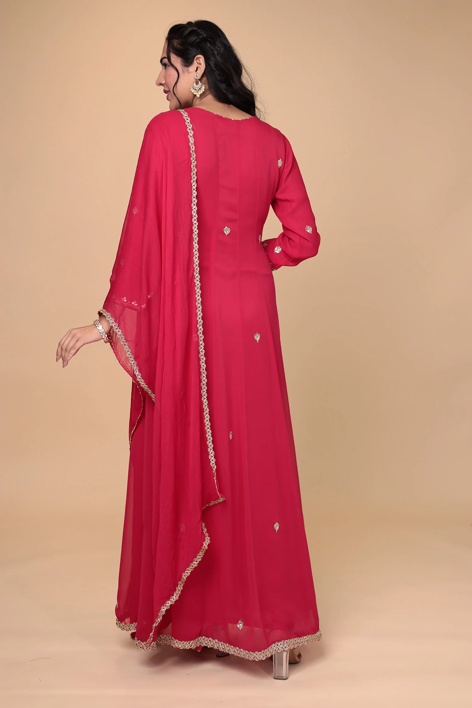 Georgette  Suit  with Gota Patti, Embroidered  work. - Image 6