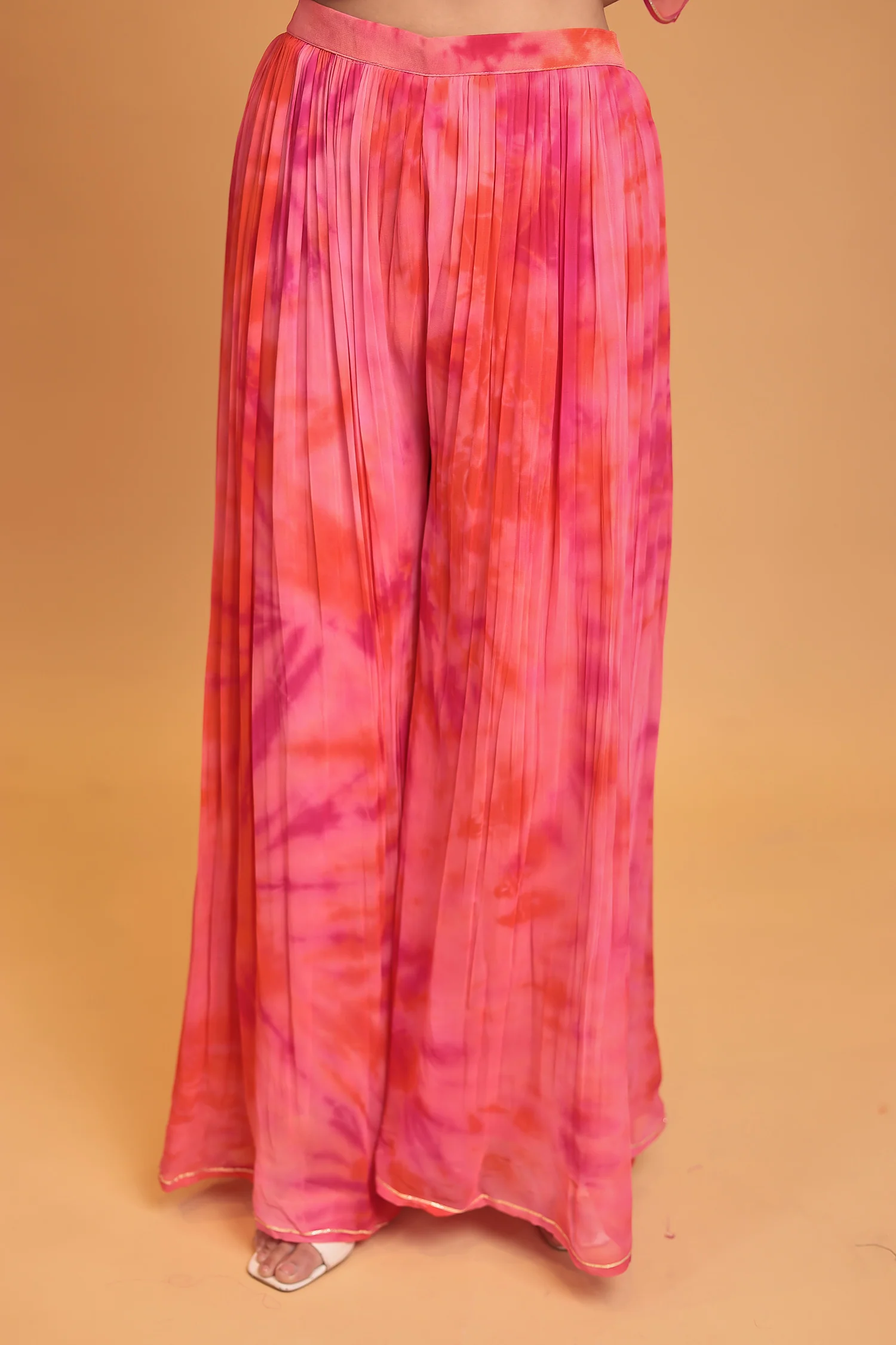 Tie & Dye Georgette Suit with Gota Patti and Thread work - Image 7
