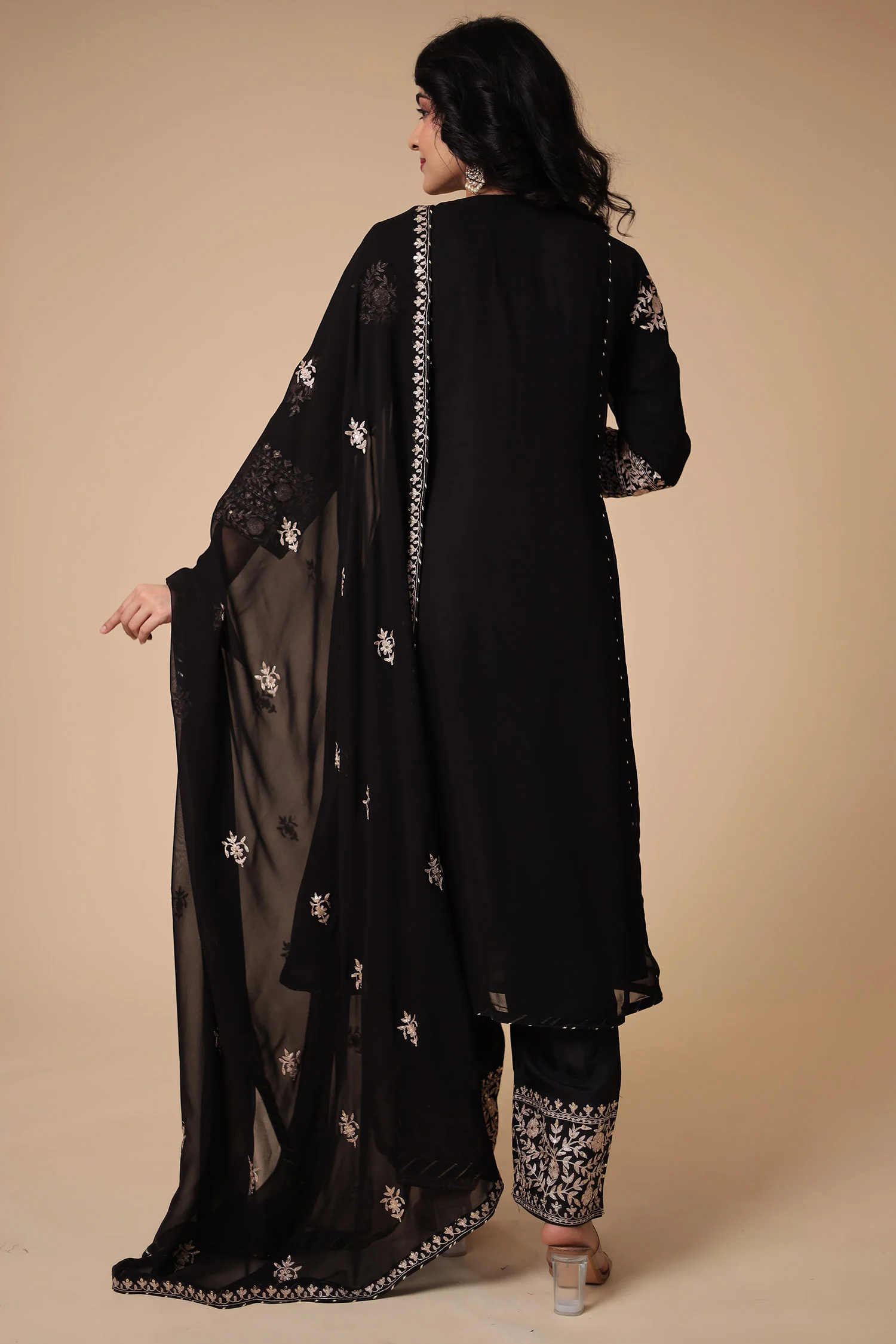 Georgette Suit with Pittan and Embroidered work - Image 7