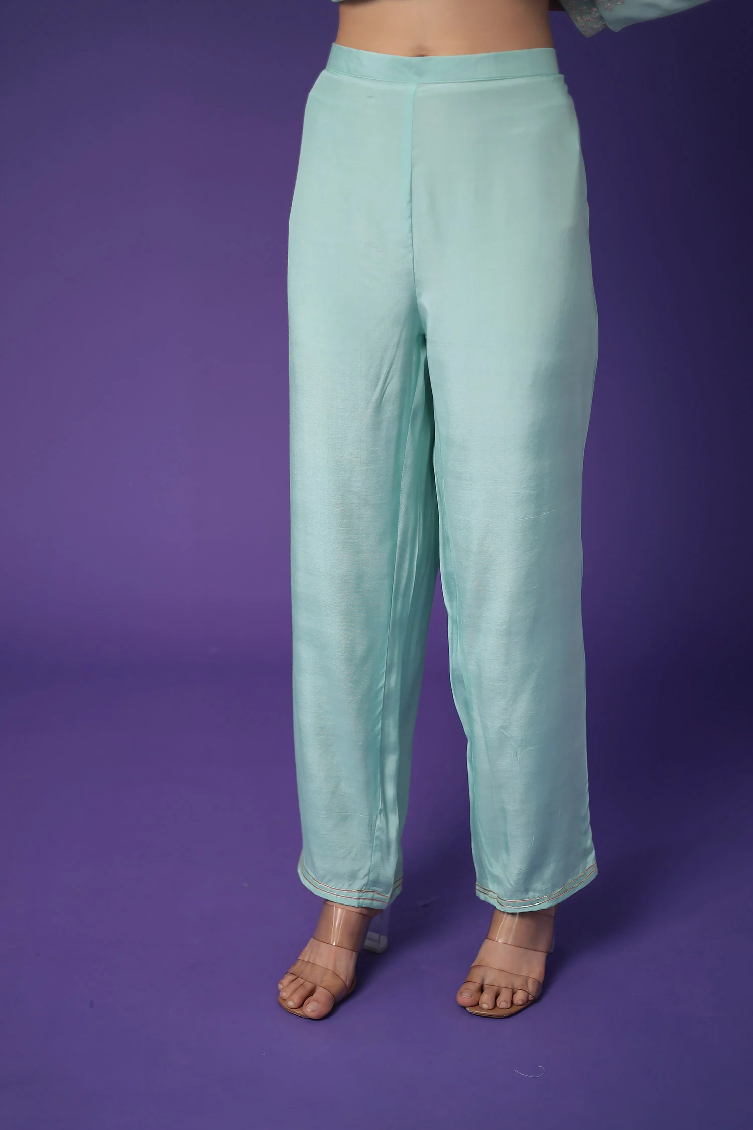 Georgette Suit Embroidered with Pittan work - Image 6