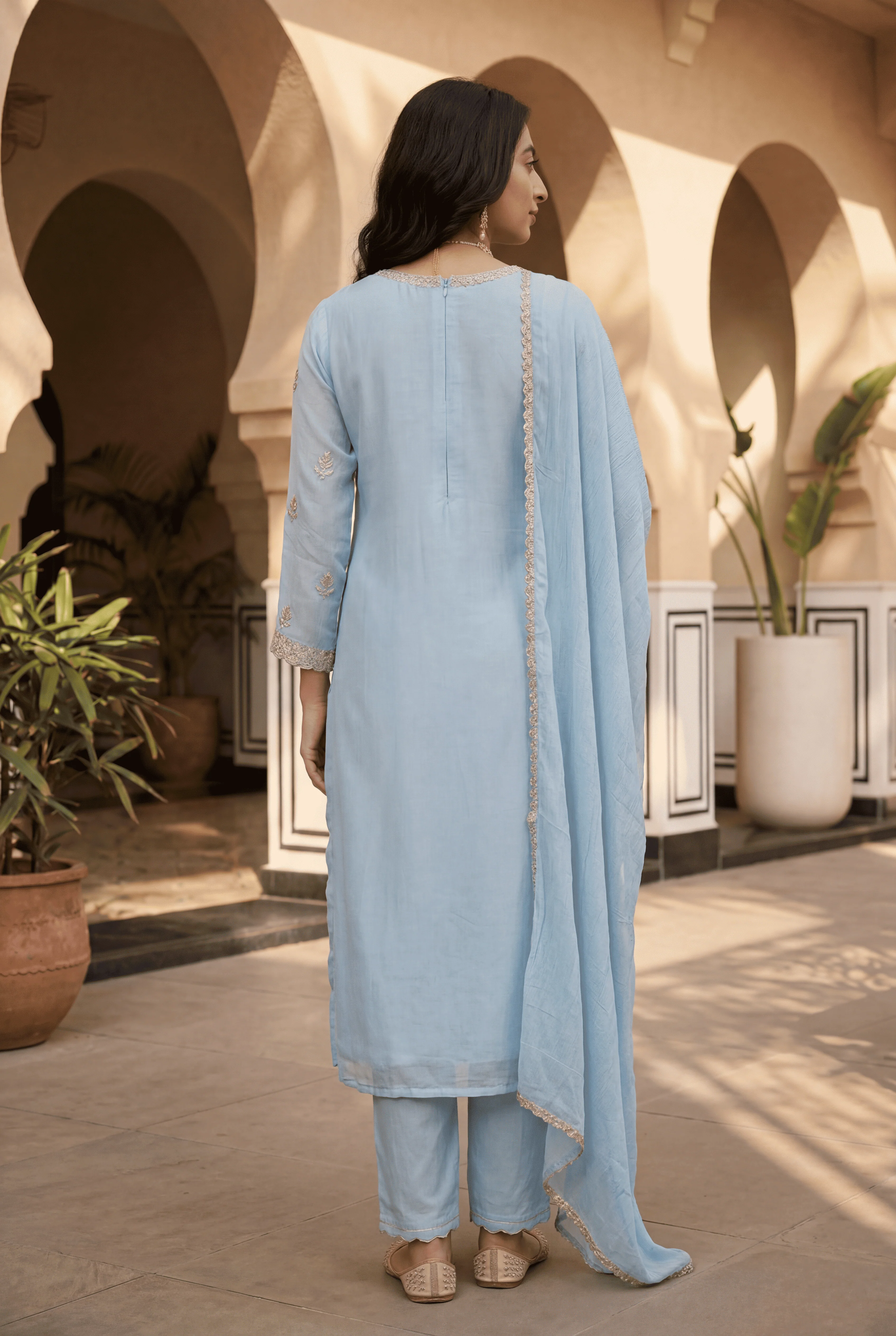 Georgette Suit with Pittan work. - Image 4