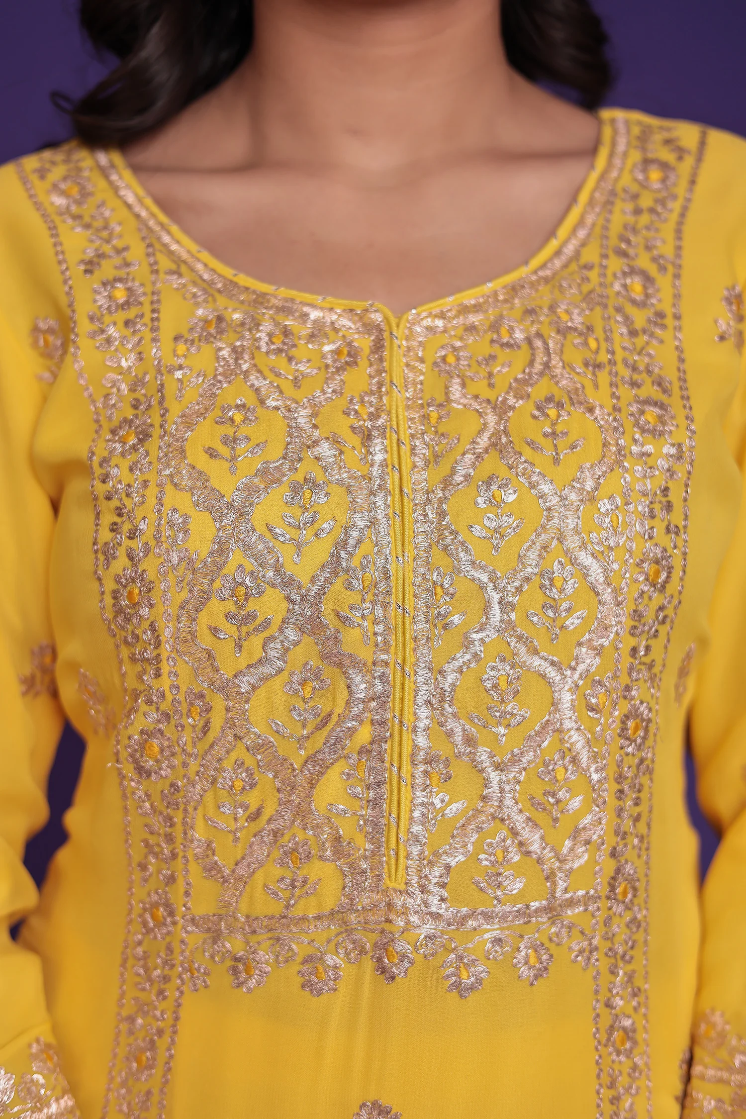Georgette Suit Embroidered with Pittan work - Image 20