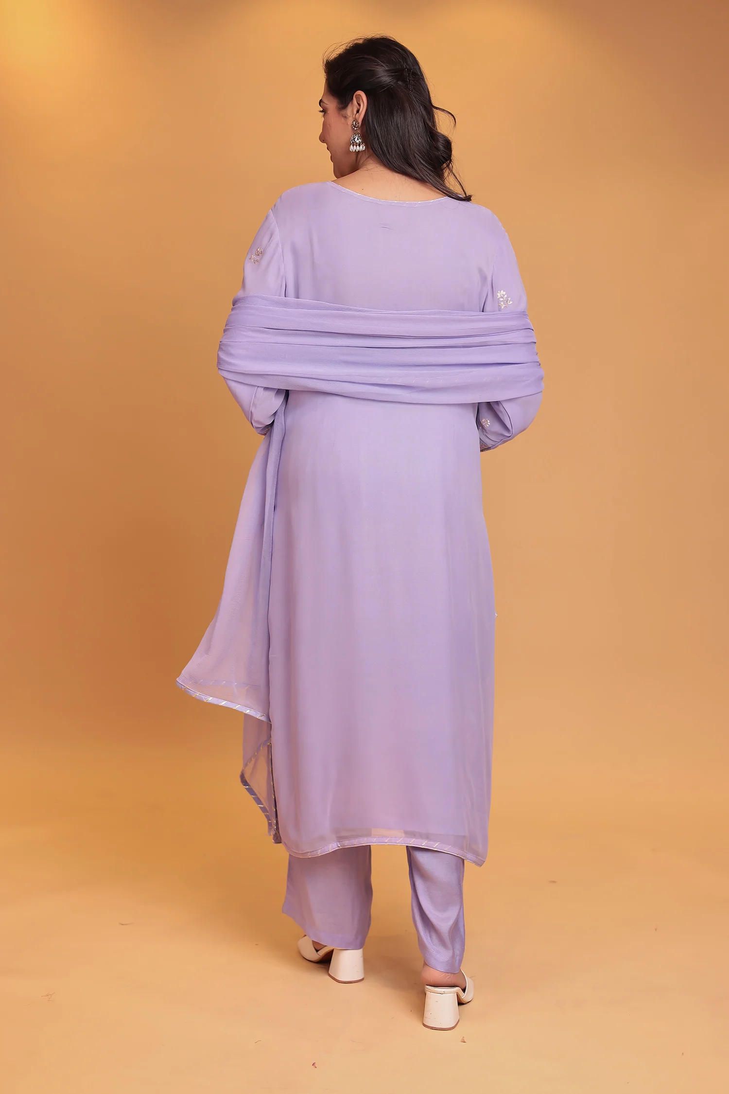 Georgette Suit Embroidered with Pittan work - Image 6