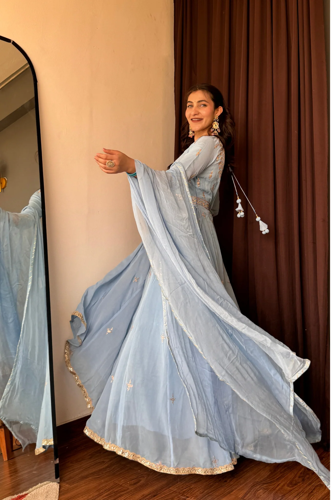 Anarkali Georgette Suit with Pittan work - Image 4