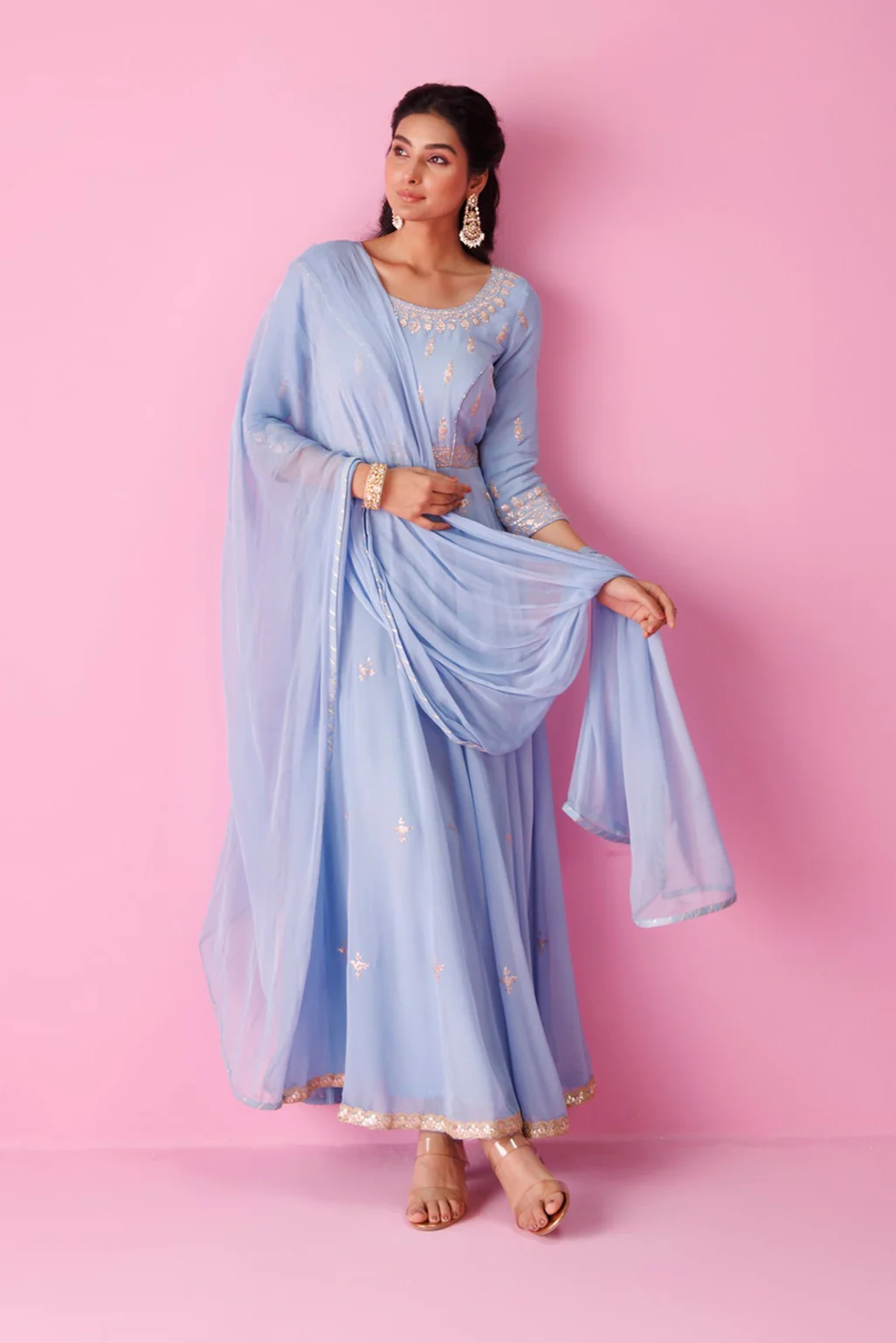 Anarkali Georgette Suit with Pittan work - Image 7