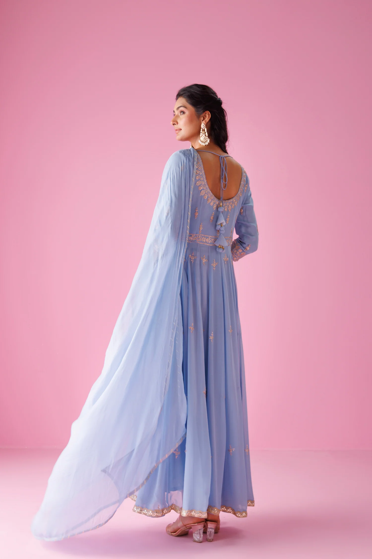 Anarkali Georgette Suit with Pittan work - Image 9