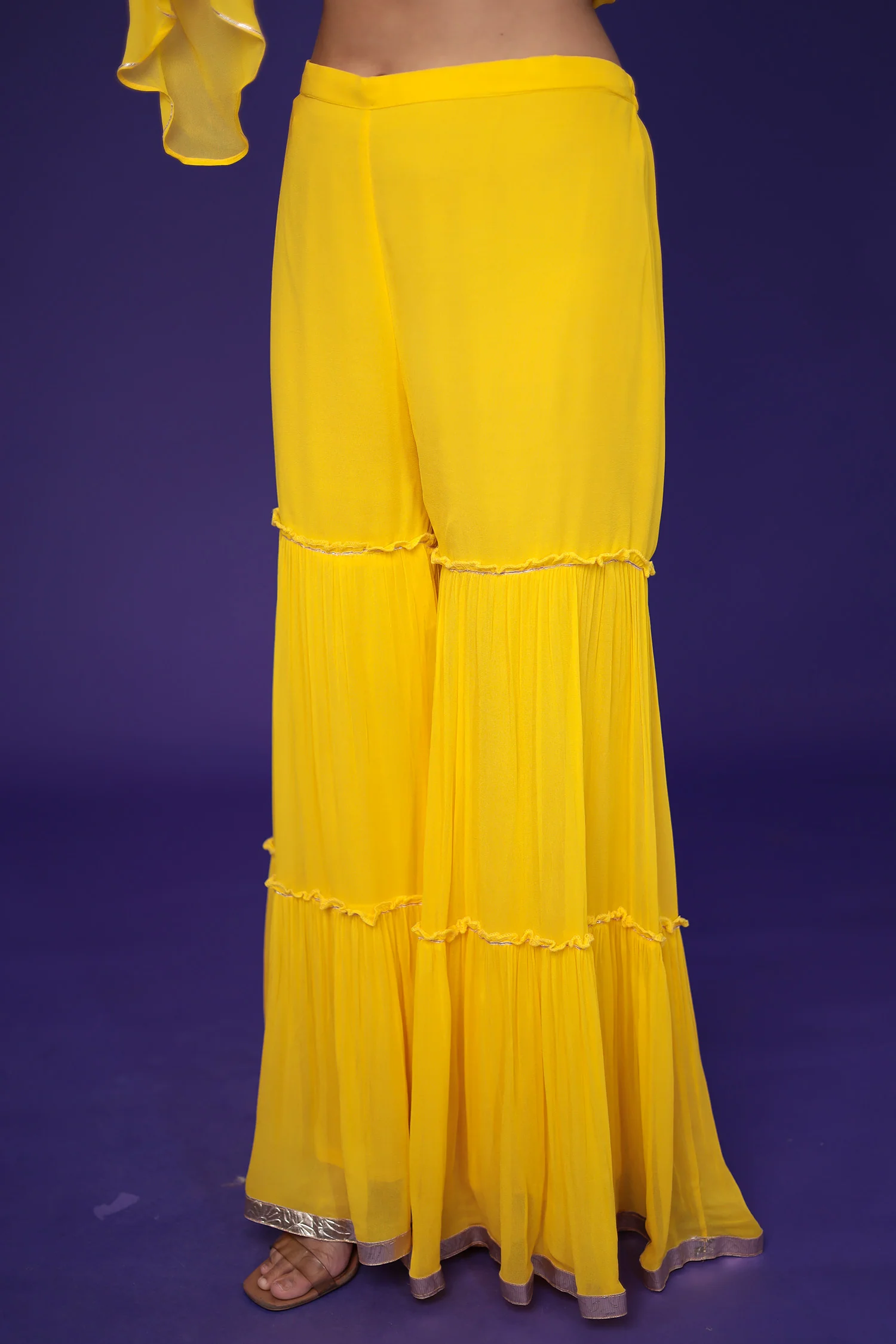 Georgette Sharara Suit with Pittan work - Image 6