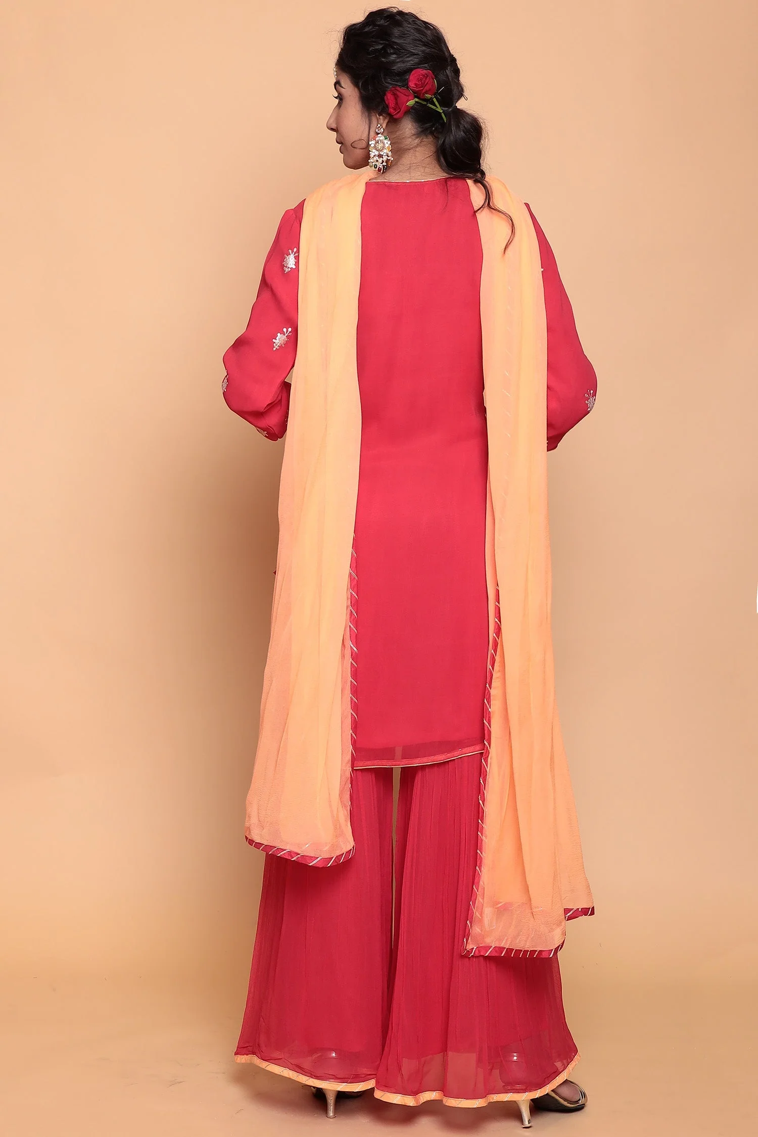 Georgette Suit with Pittan work. - Image 3