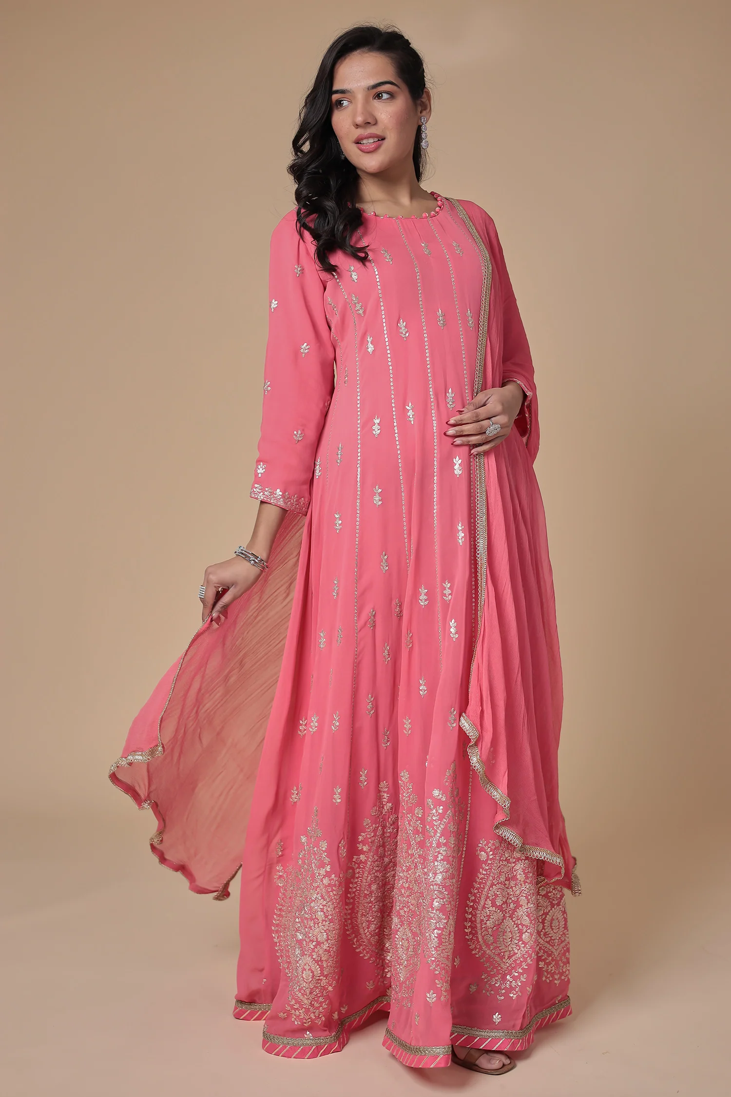 Anarkali Georgette Suit with Pittan work - Image 10