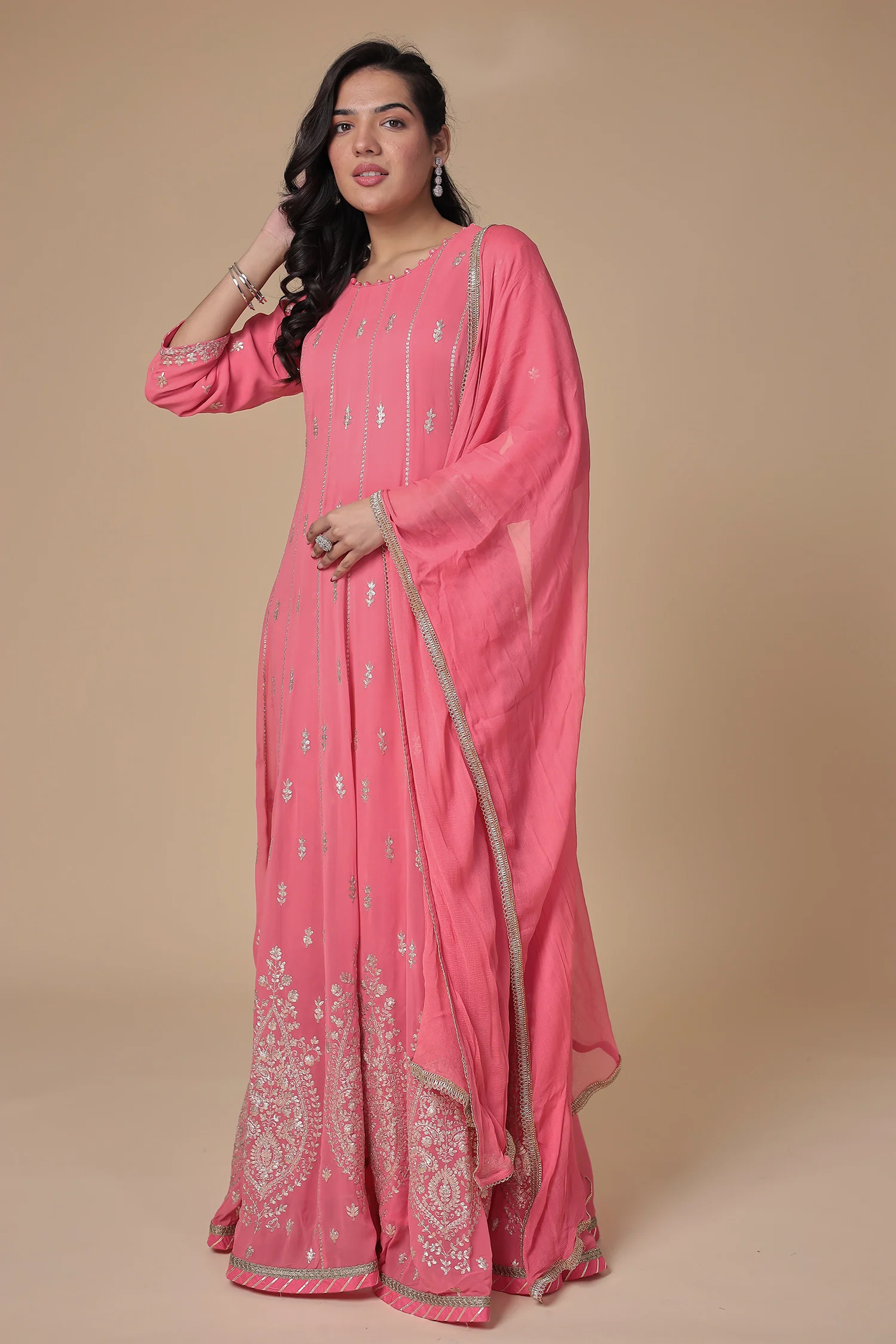 Anarkali Georgette Suit with Pittan work - Image 11