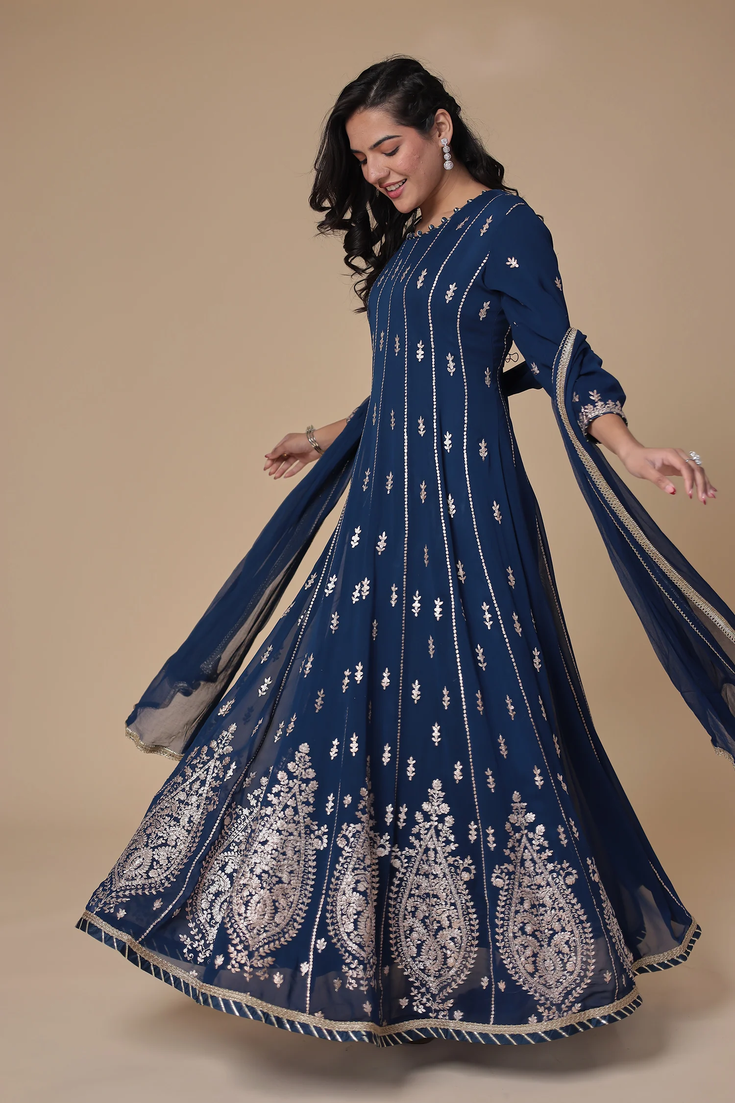 Anarkali Georgette Suit with Pittan work - Image 13