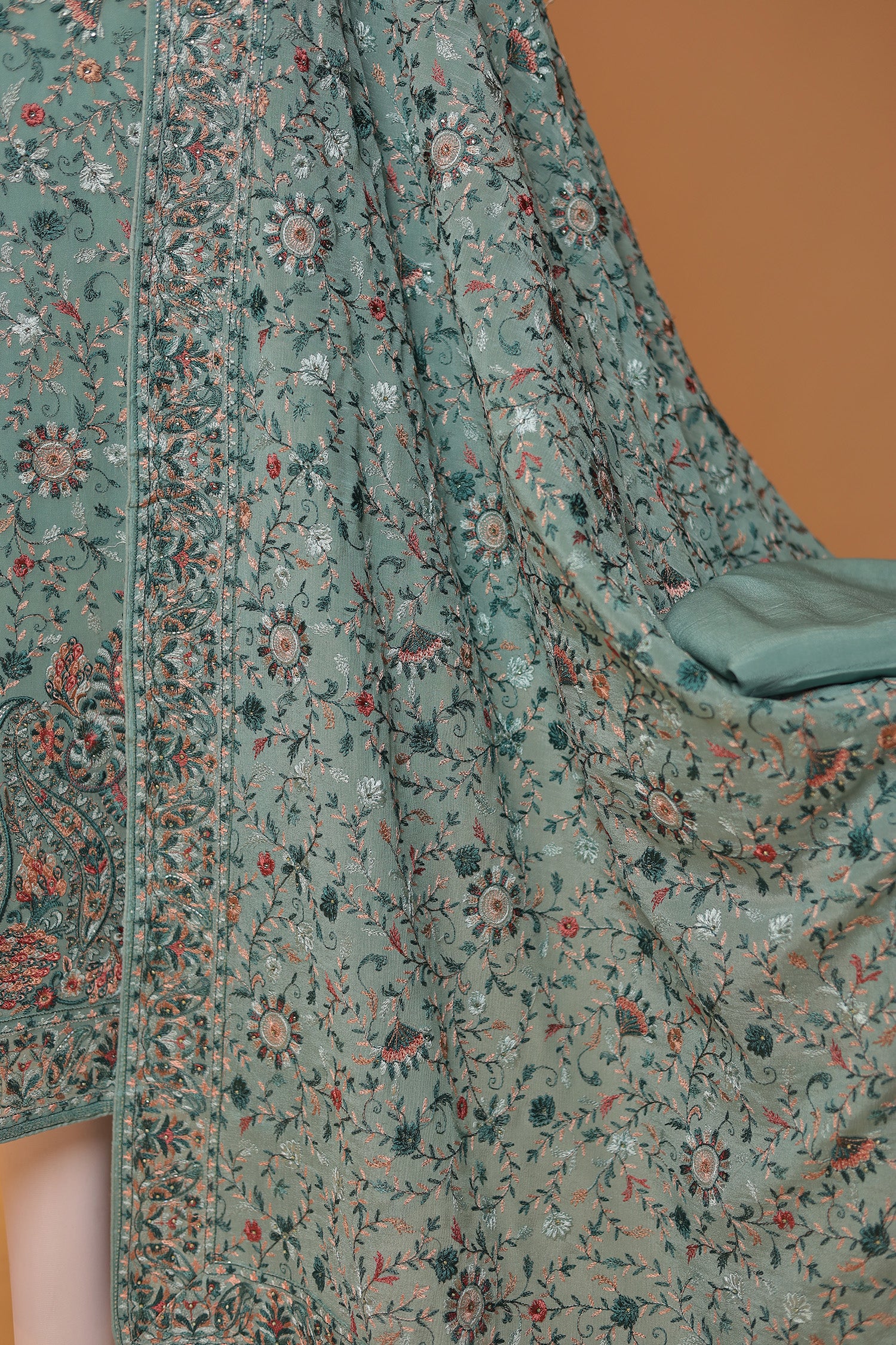 Georgette Unstitched Suit with Thread work - Image 4