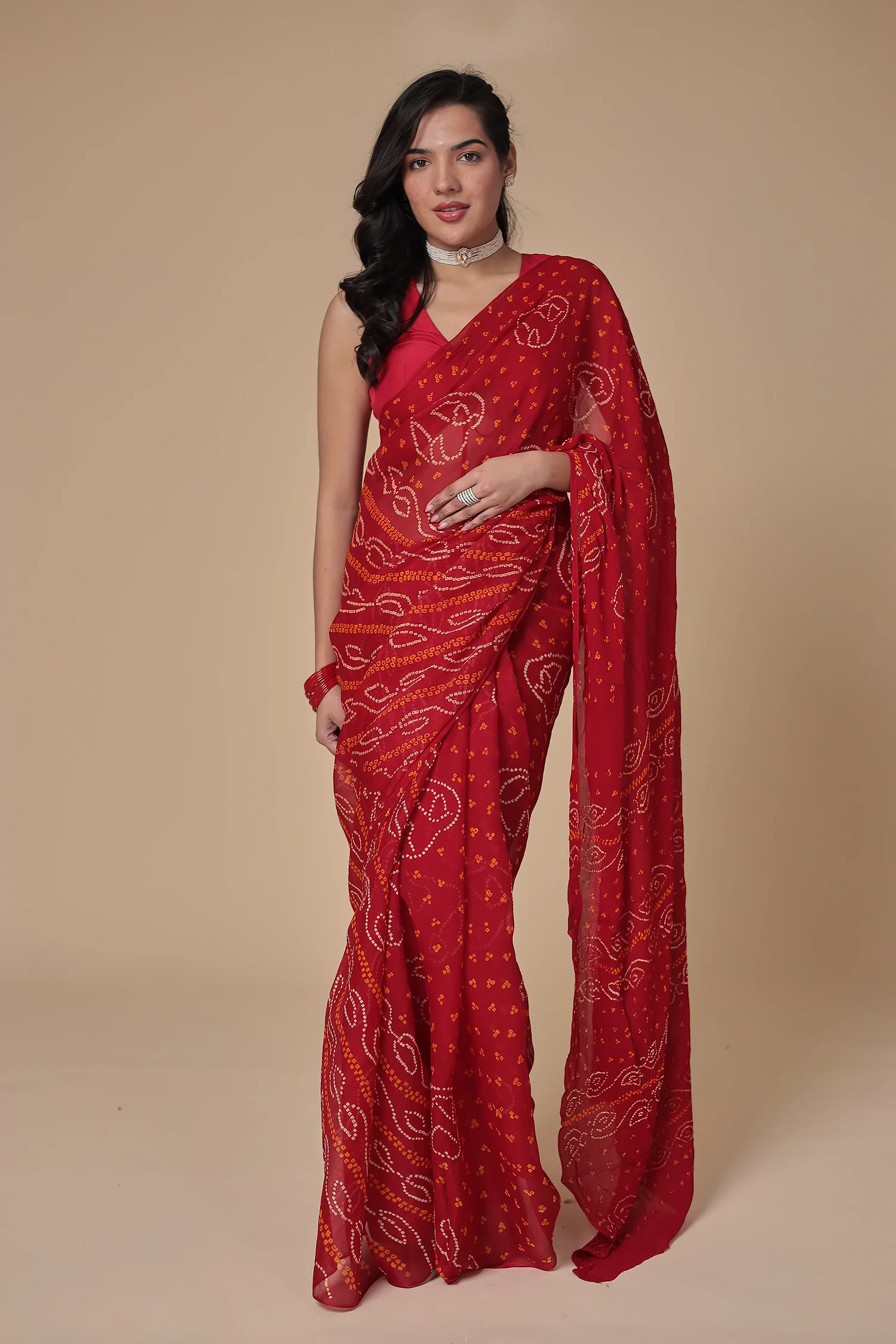Timeless Bandhej Georgette Saree - Image 15