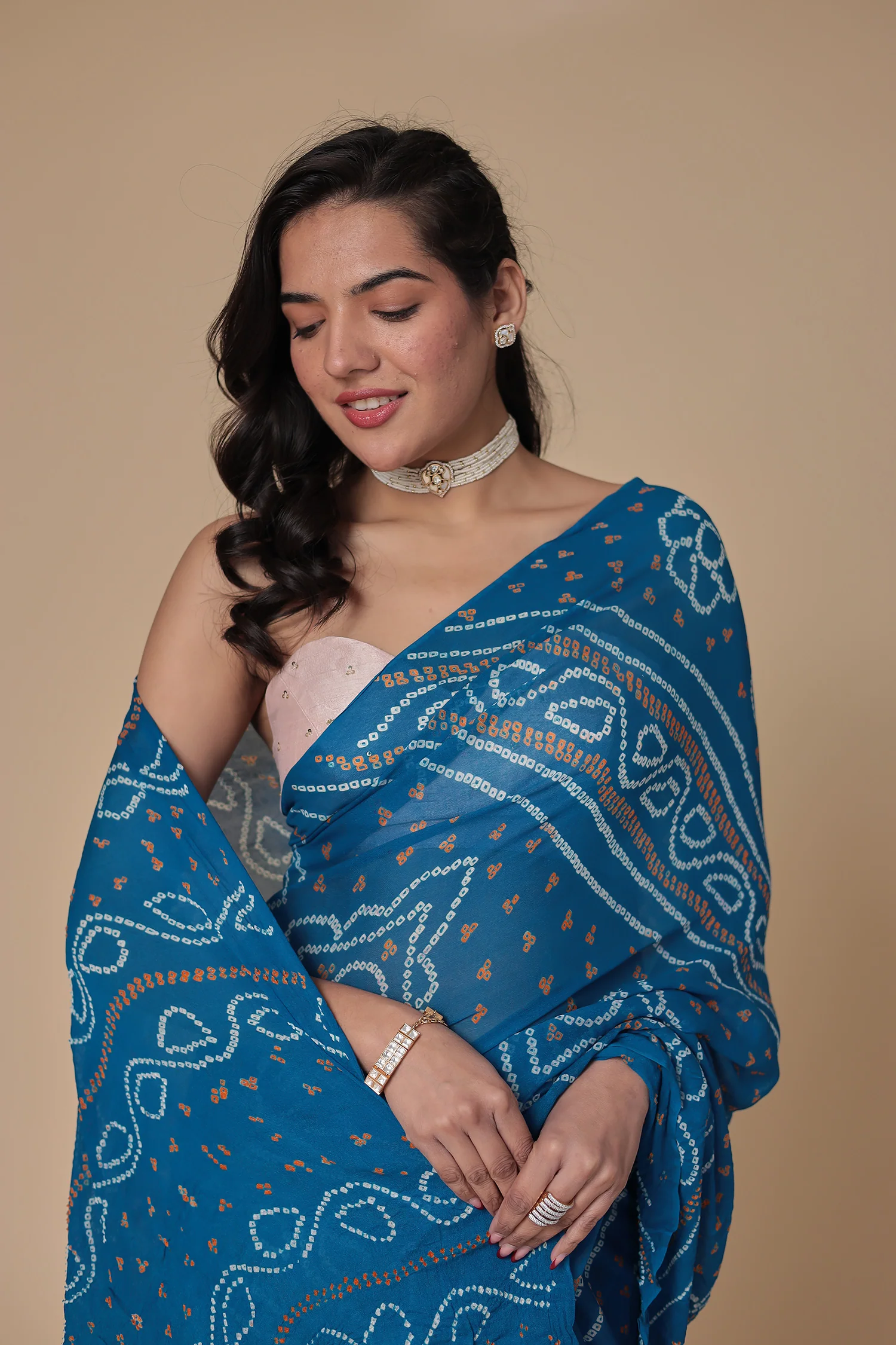 Timeless Bandhej Georgette Saree - Image 46