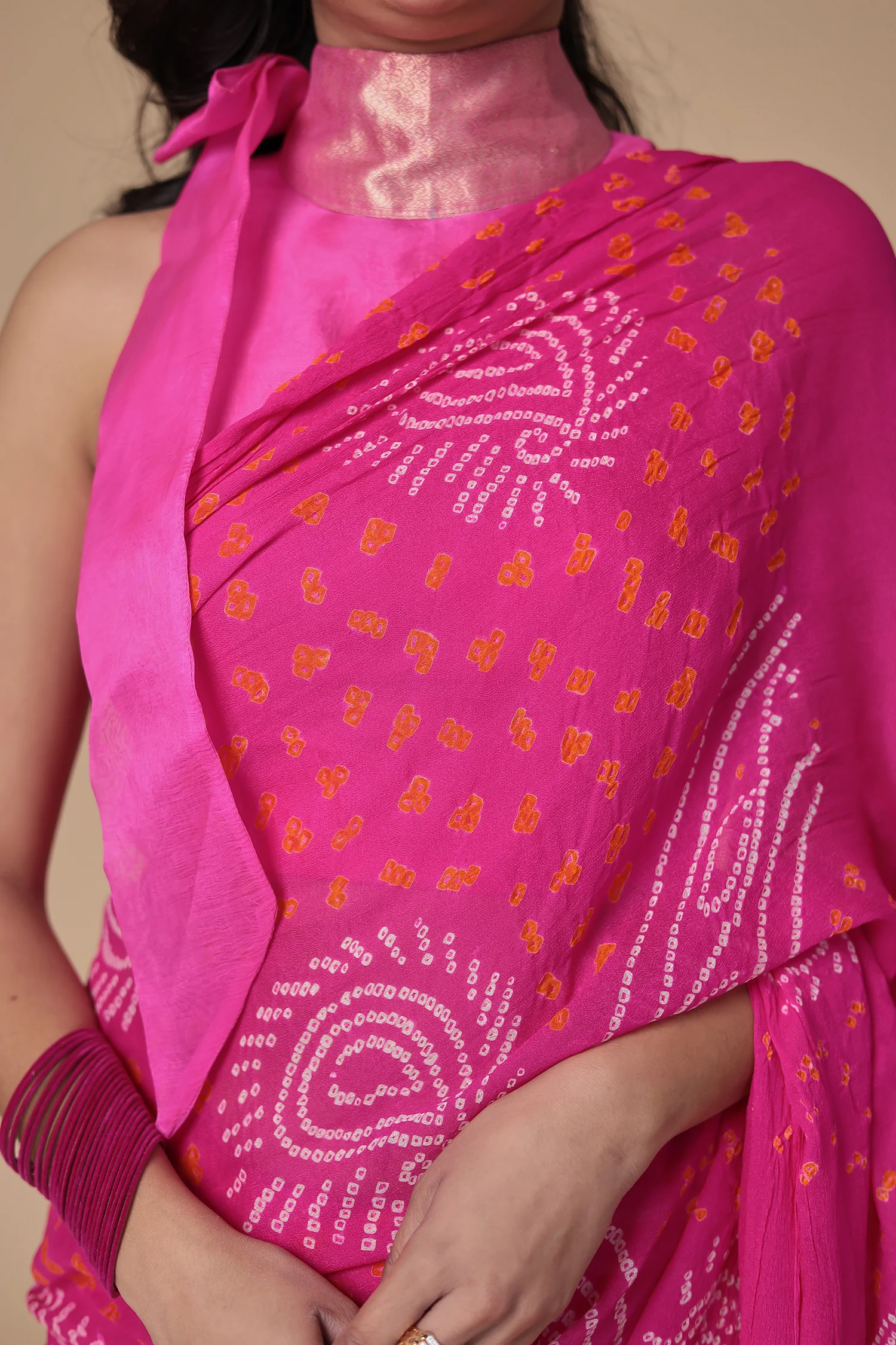 Timeless Bandhej Georgette Saree - Image 64
