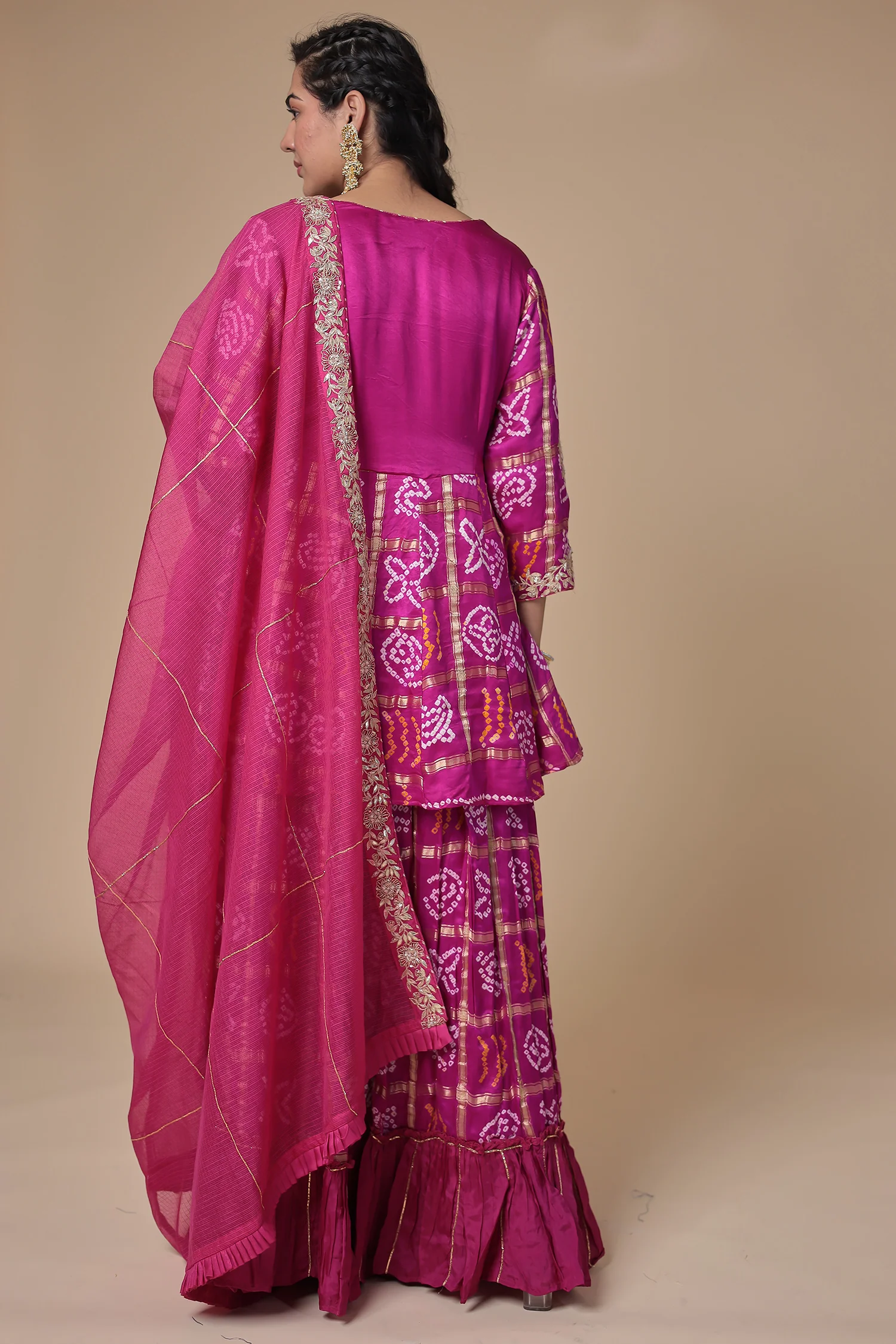 Ghatchola Peplum Silk Suit with Gota Patti and Zardozi work - Image 8