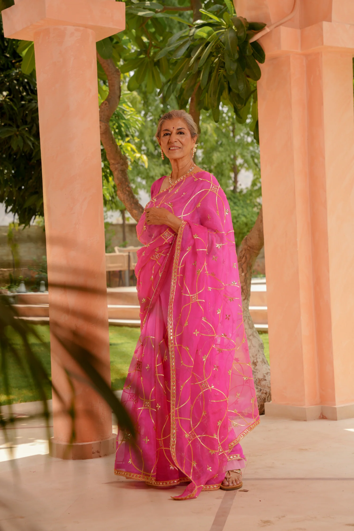 Kota silk Saree with Gota work. - Image 5