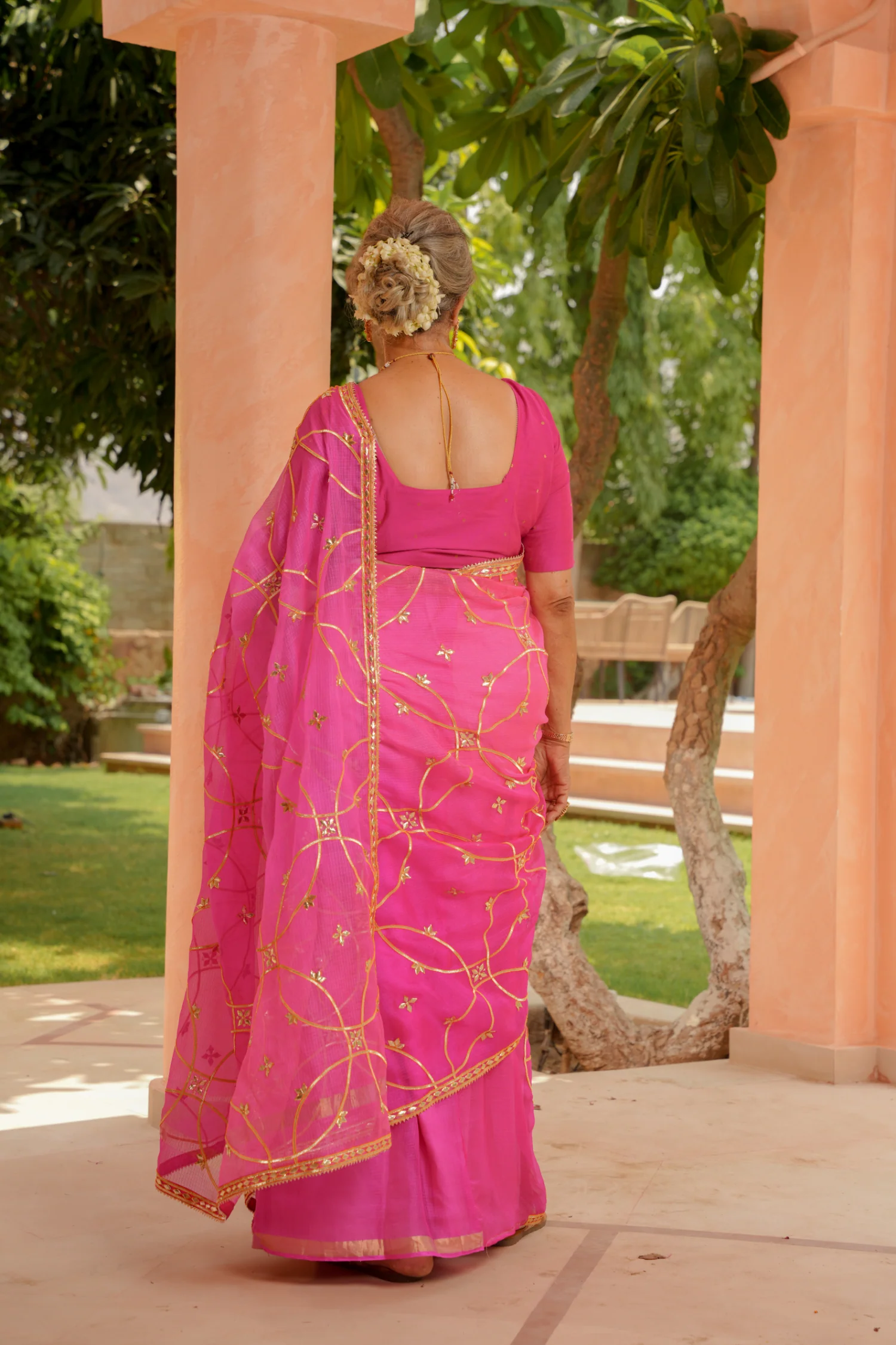 Kota silk Saree with Gota work. - Image 7