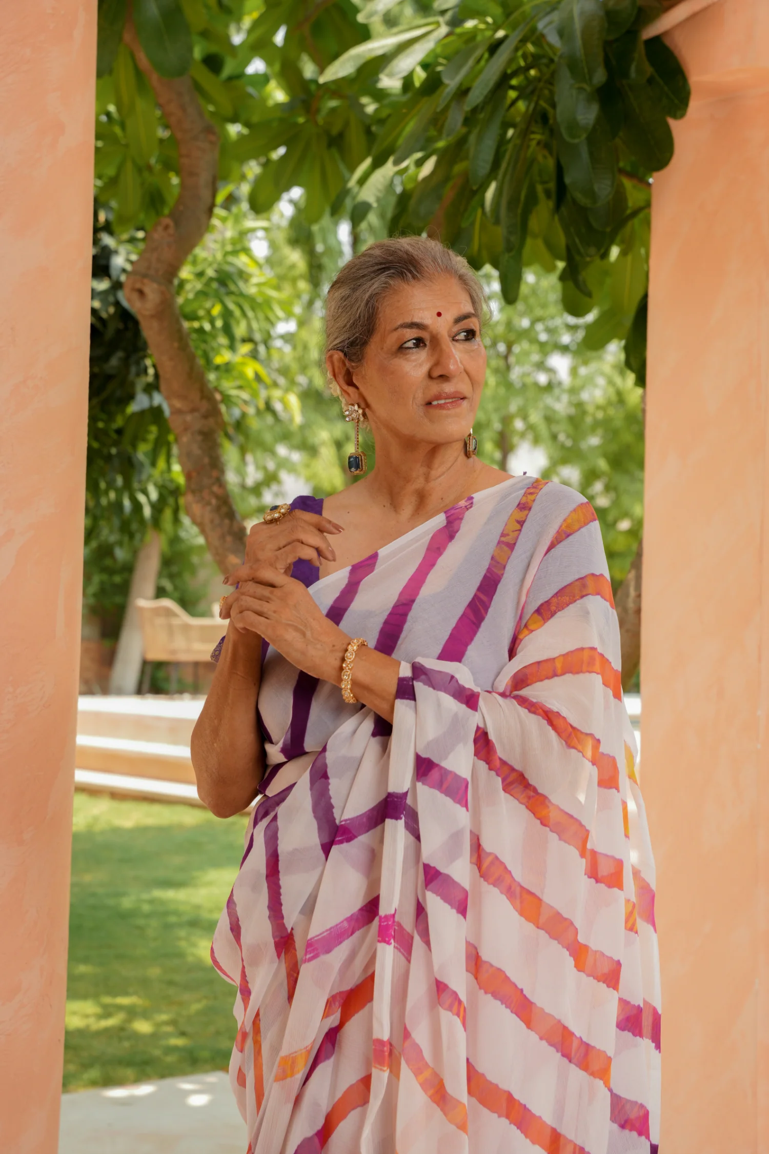 Leheriya Chiffon Saree - Image 2