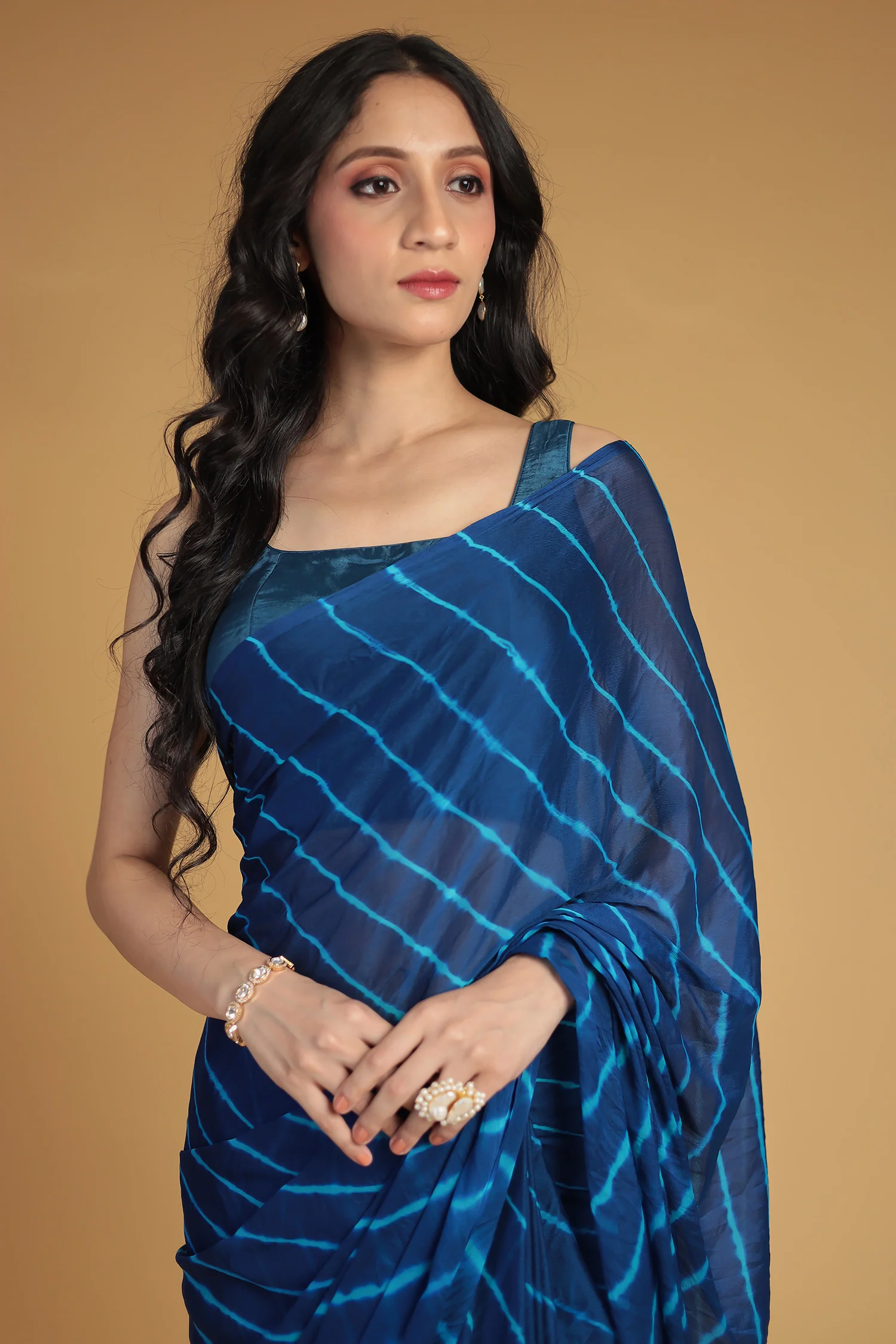 Leheriya Chiffon Saree - Image 2