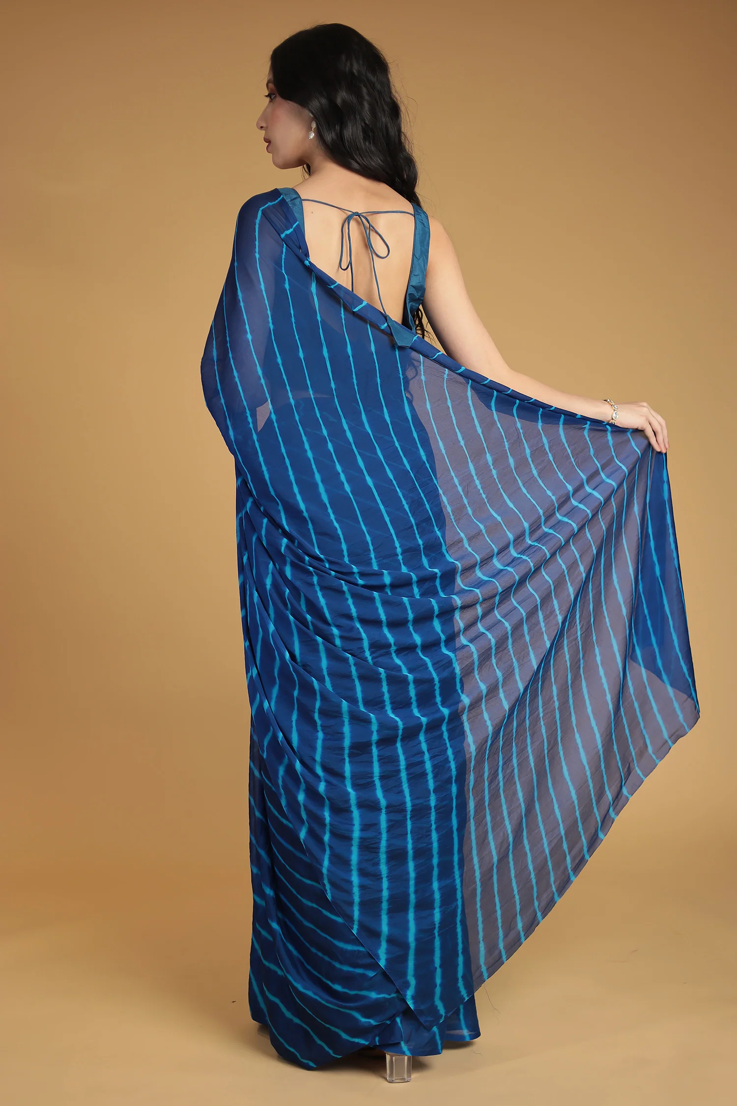 Leheriya Chiffon Saree - Image 6