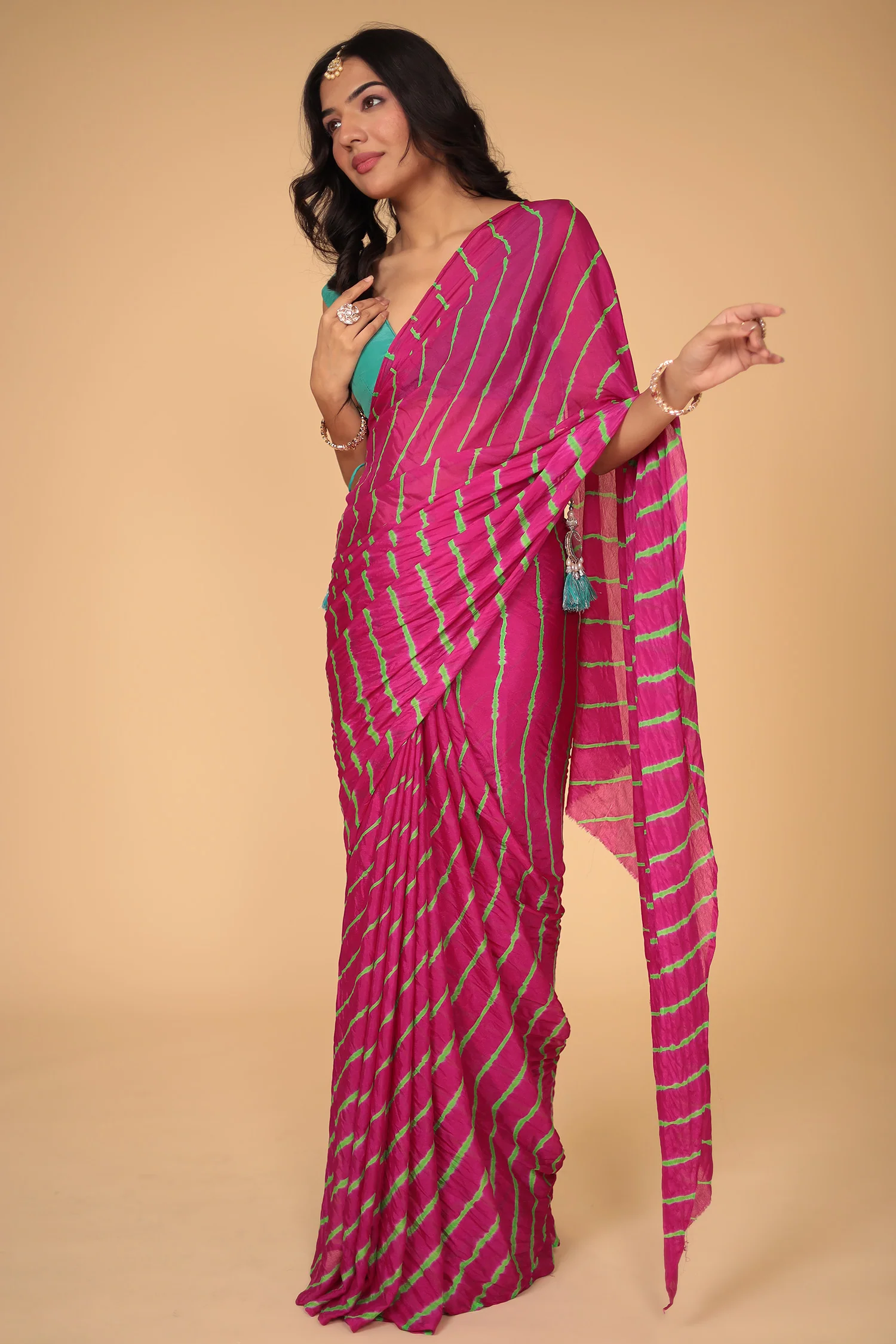Leheriya Chiffon Saree - Image 2