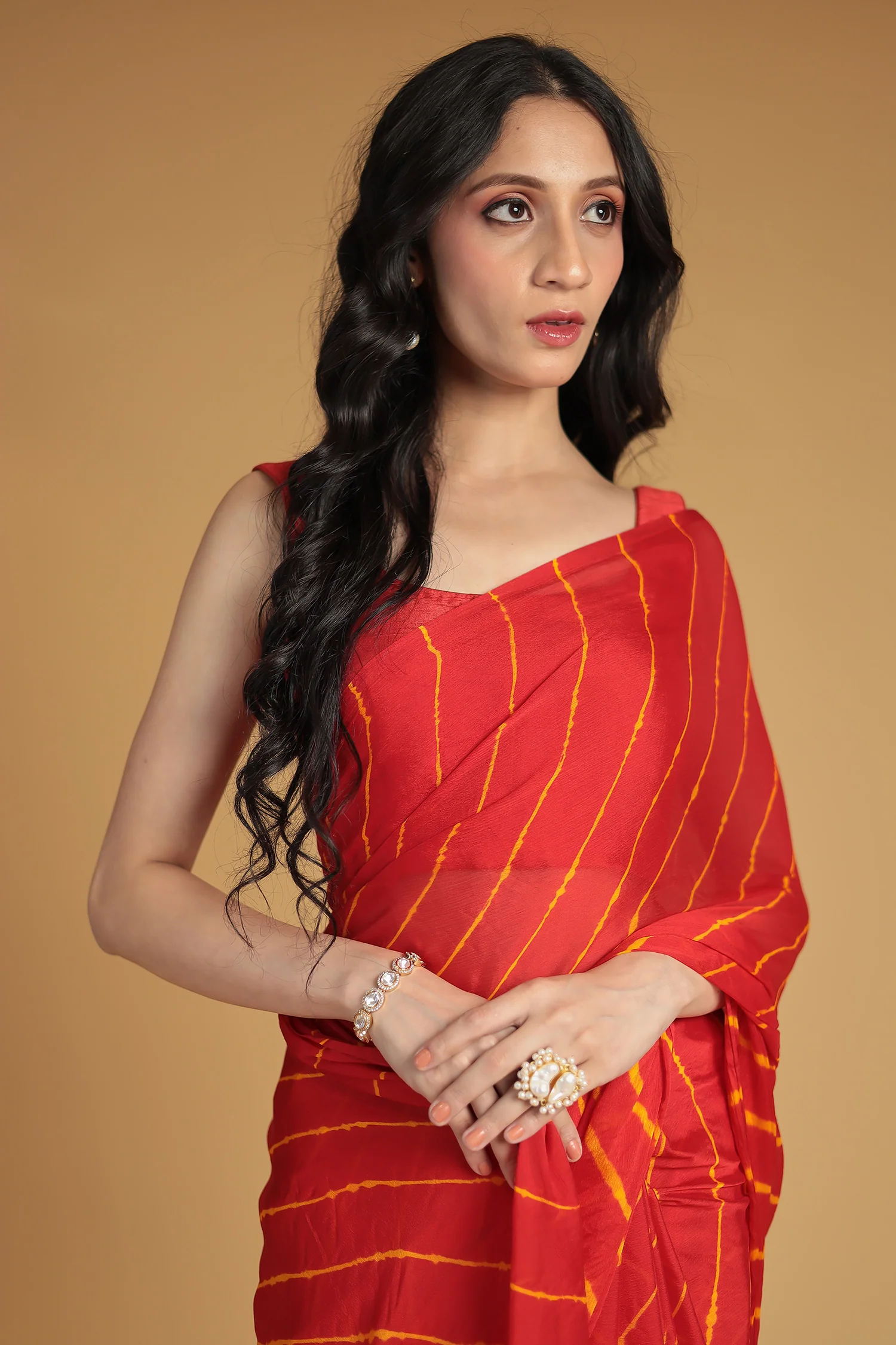 Leheriya Chiffon Saree - Image 2