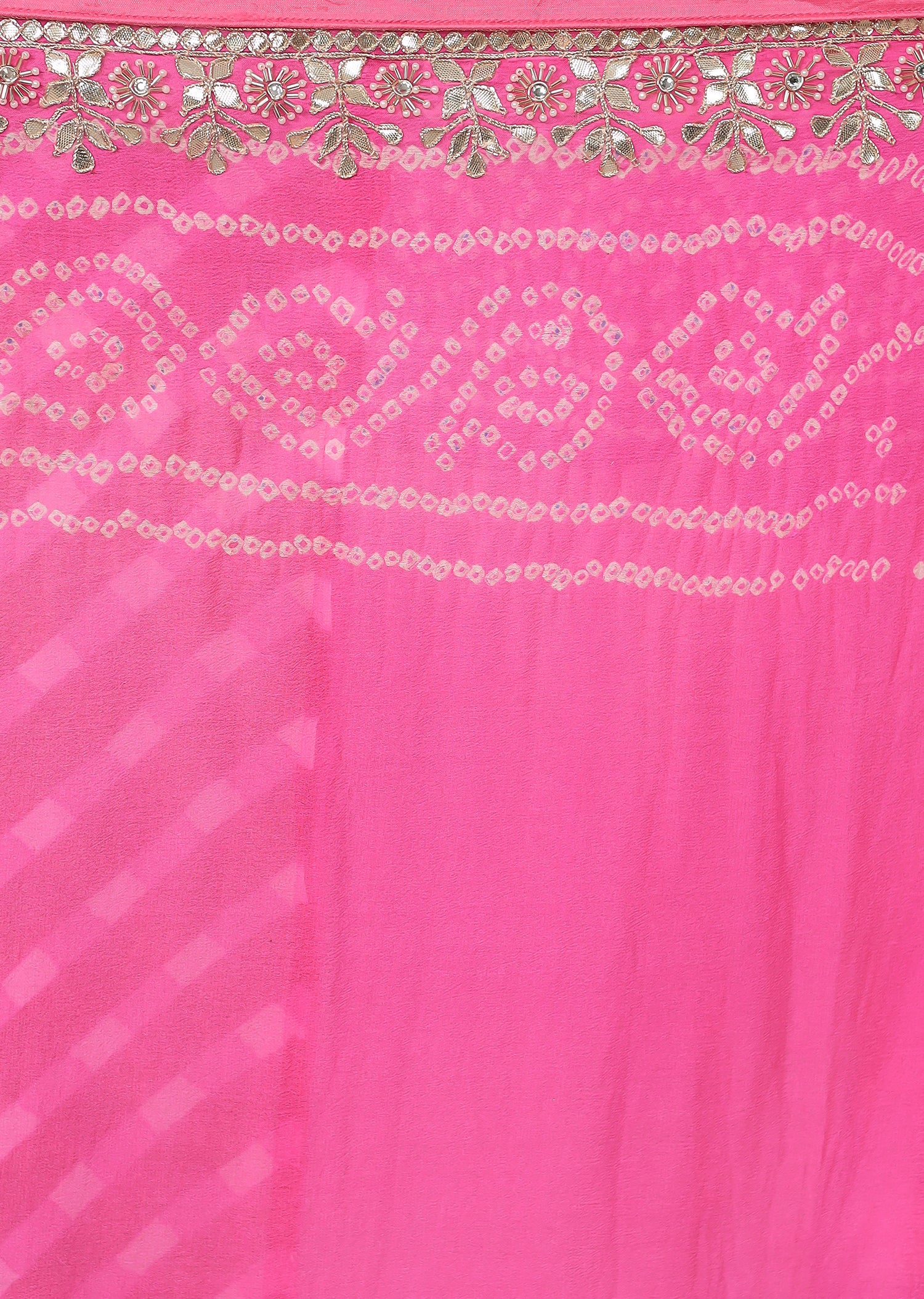 Leheriya Bandhej Georgette Saree Embellished with Gota Patti work - Image 20
