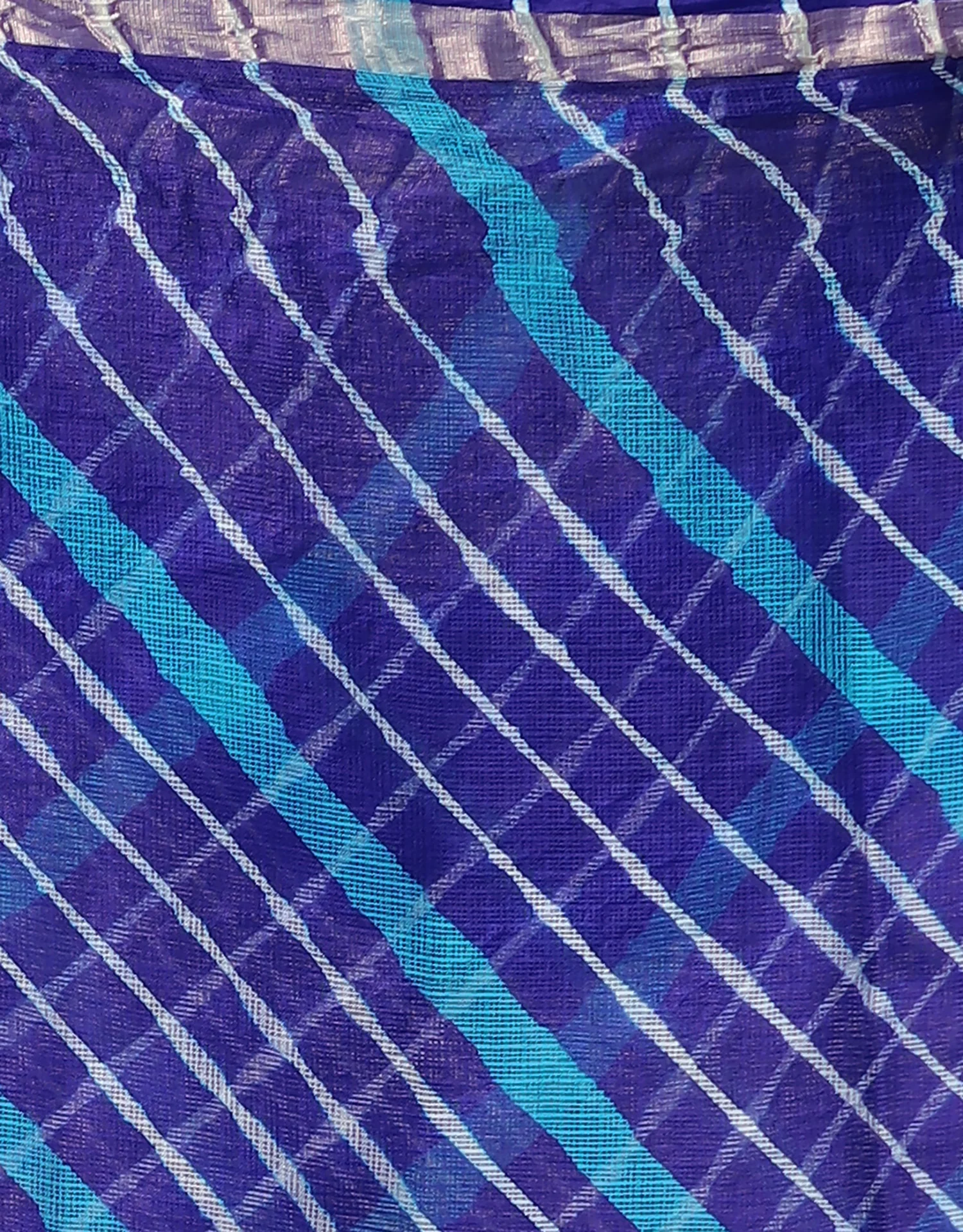 Kota Doria Silk Leheriya Saree - Image 7