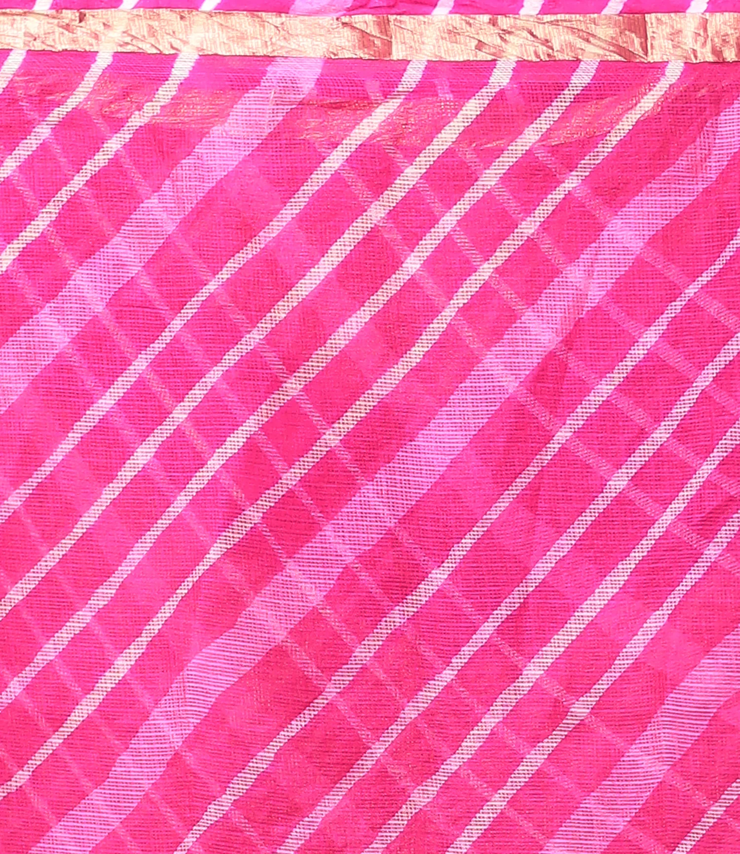 Kota Doria Silk Leheriya Saree - Image 7