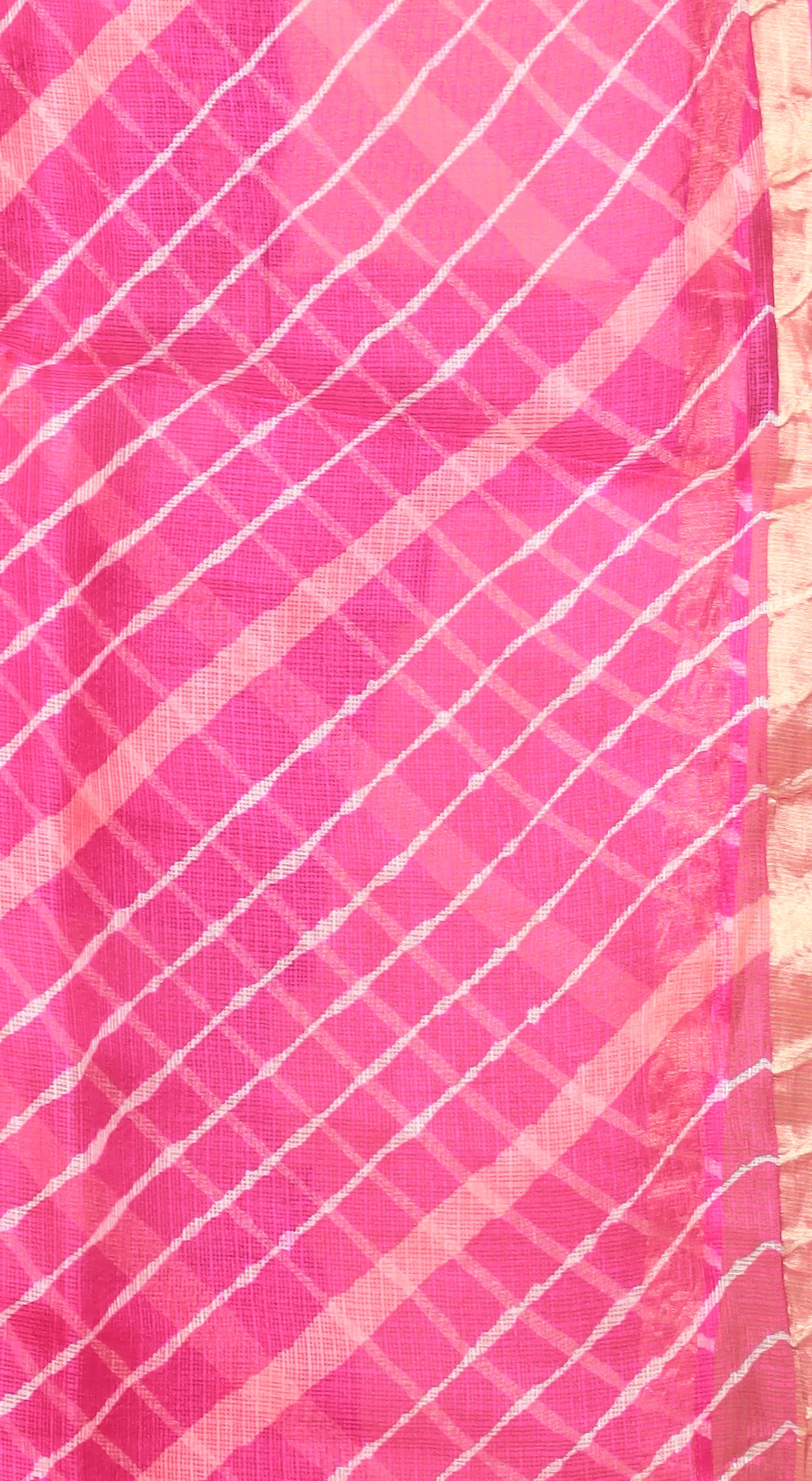 Kota Doria Silk Leheriya Saree with Zari work. - Image 3