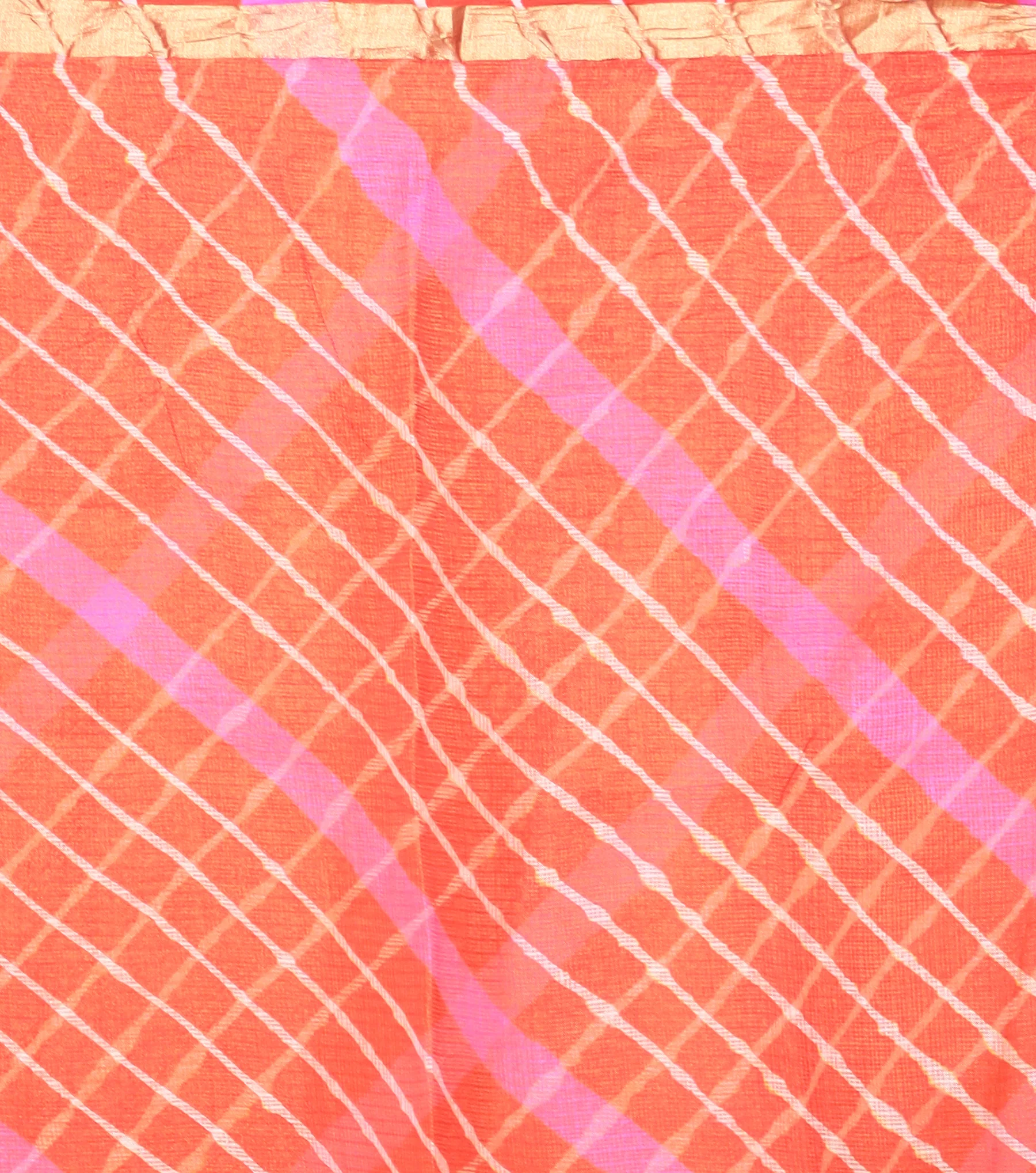Kota Doria Silk Leheriya Saree with Zari work. - Image 3