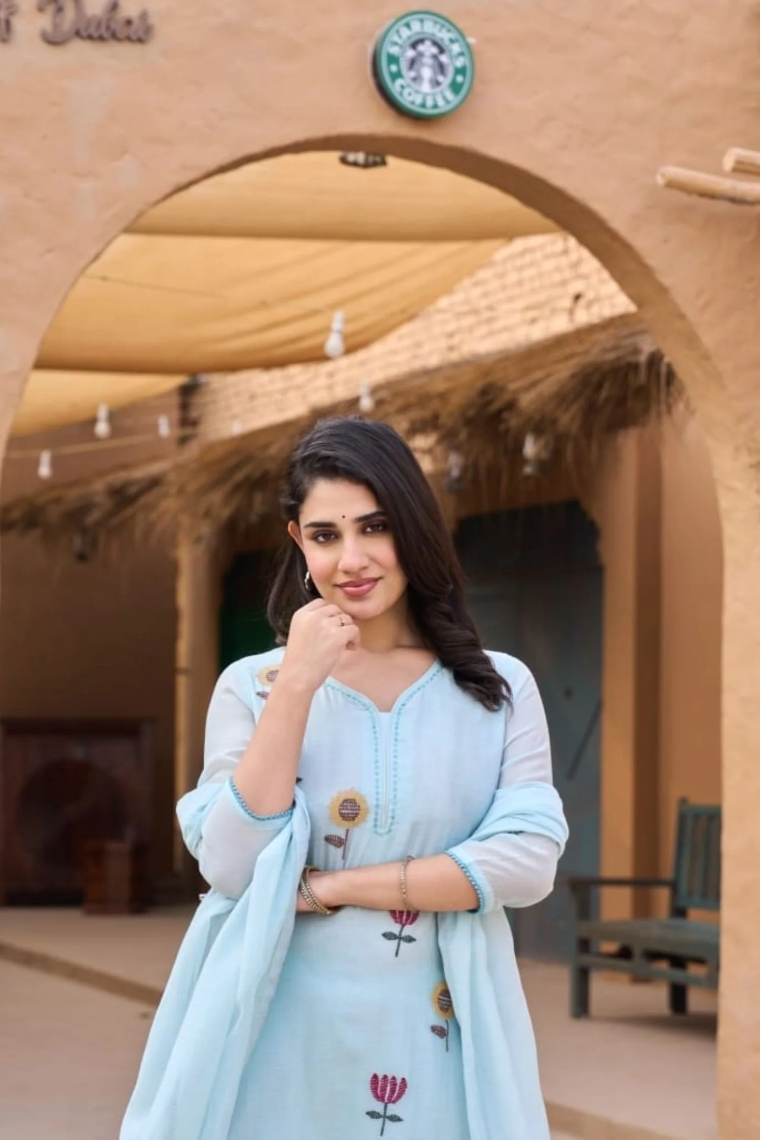 Mul chanderi Kurta with Thread work. - Image 2