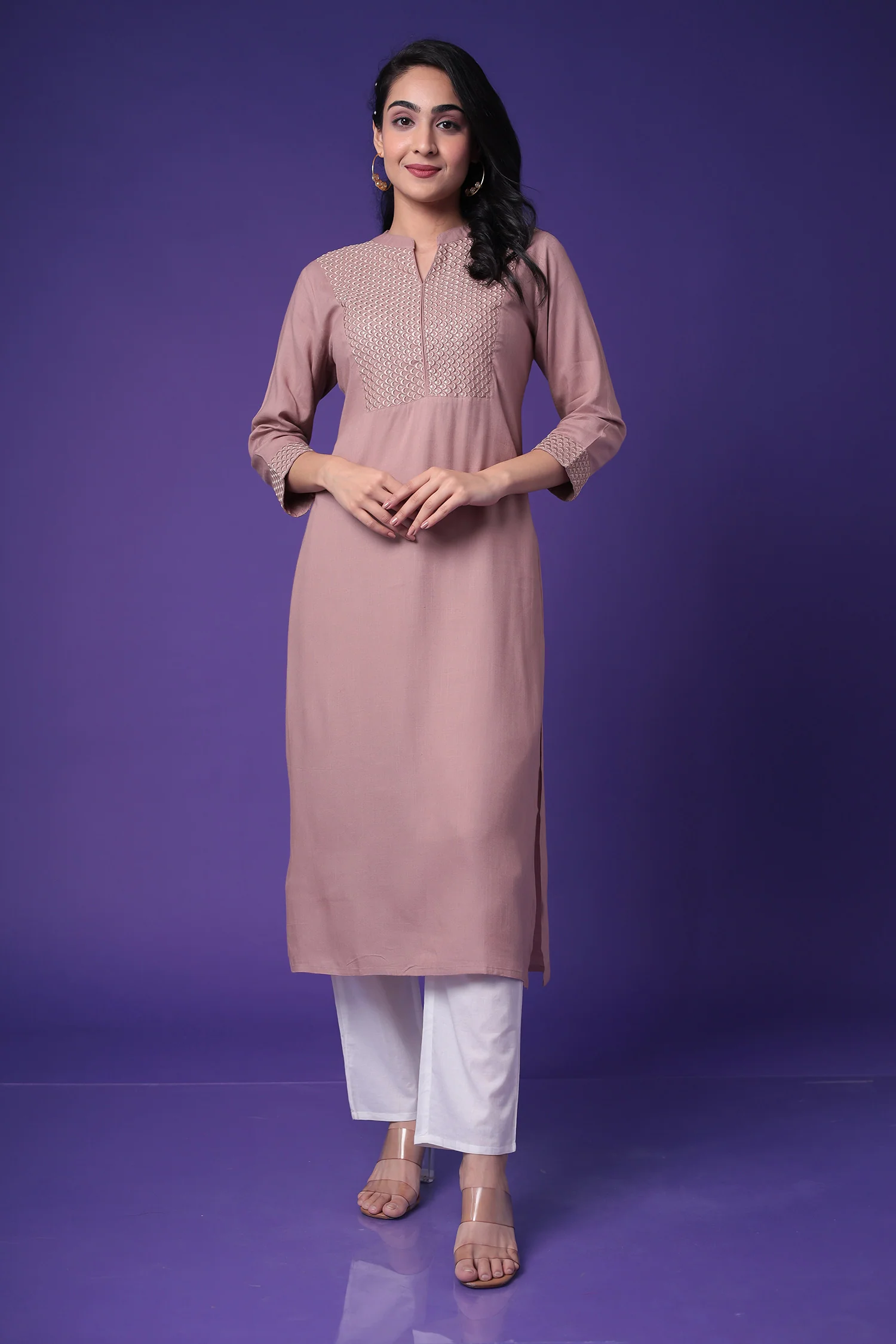 Embroidered Muslin Kurta with Sequins work - Image 7