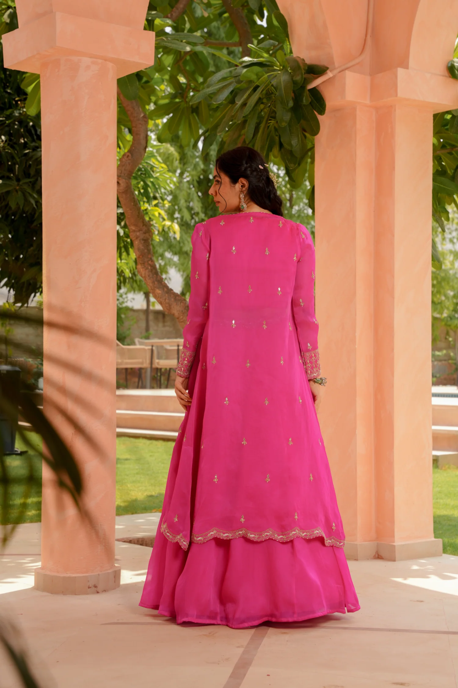 Organza Indowestern with Dori, Gota Patti and Zardozi work - Image 7