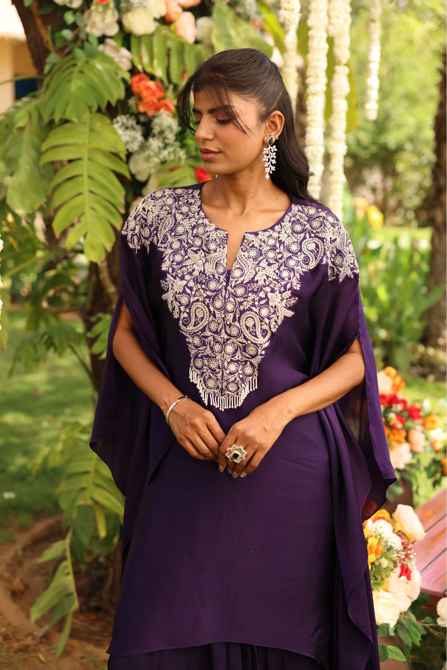 Organza Indowestern with Dori, Sequins work. - Image 2