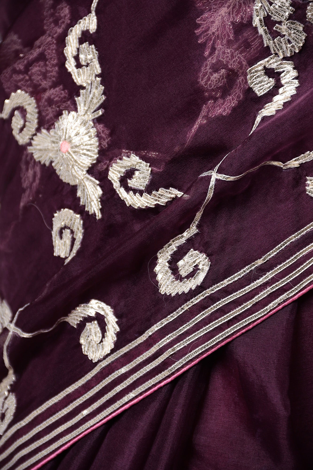 Exquisite Organza Saree with Intricate Gota Embellishments. - Image 4