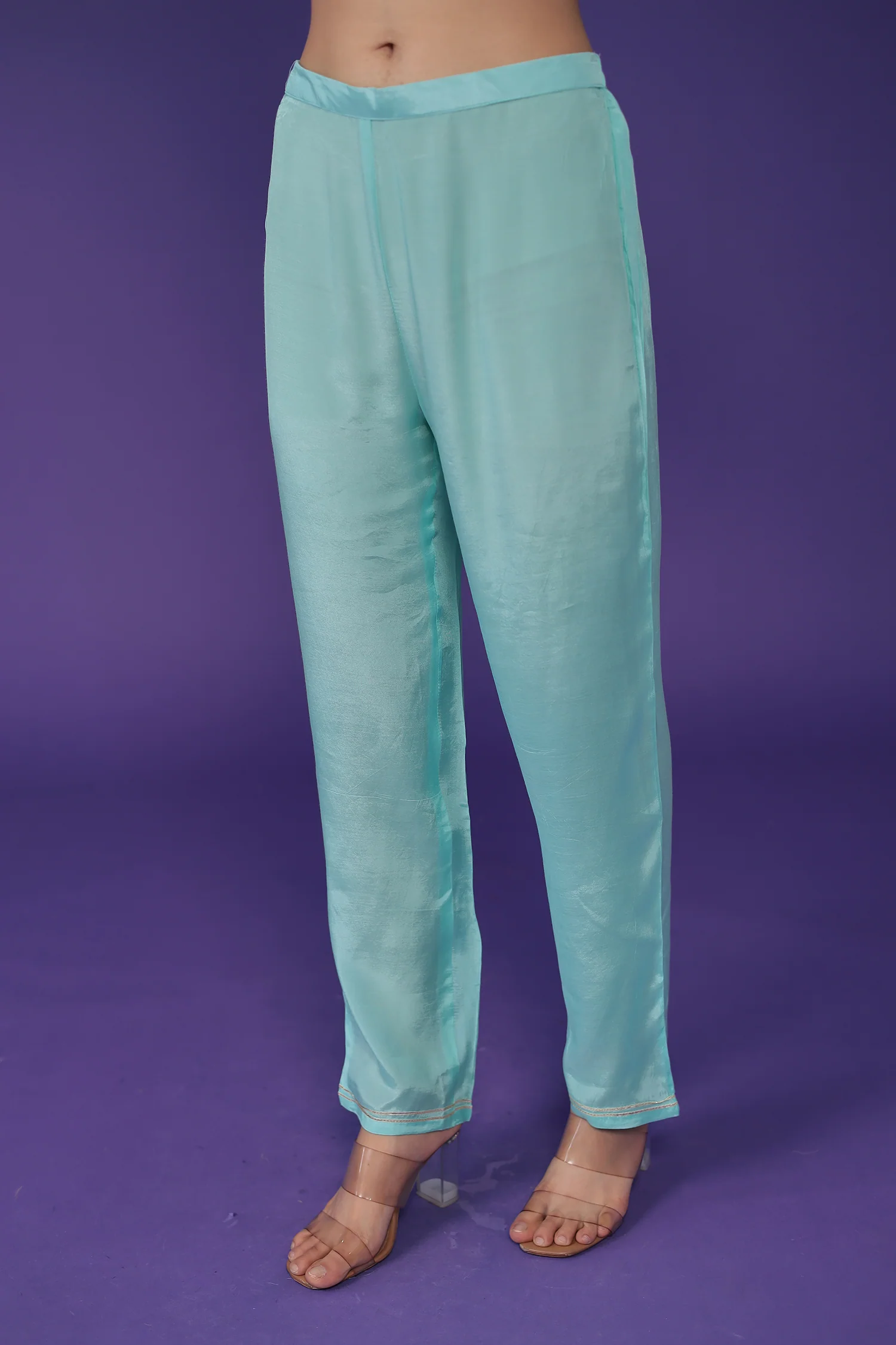 Handloom Organza Suit with Dori and Gota Patti work - Image 11